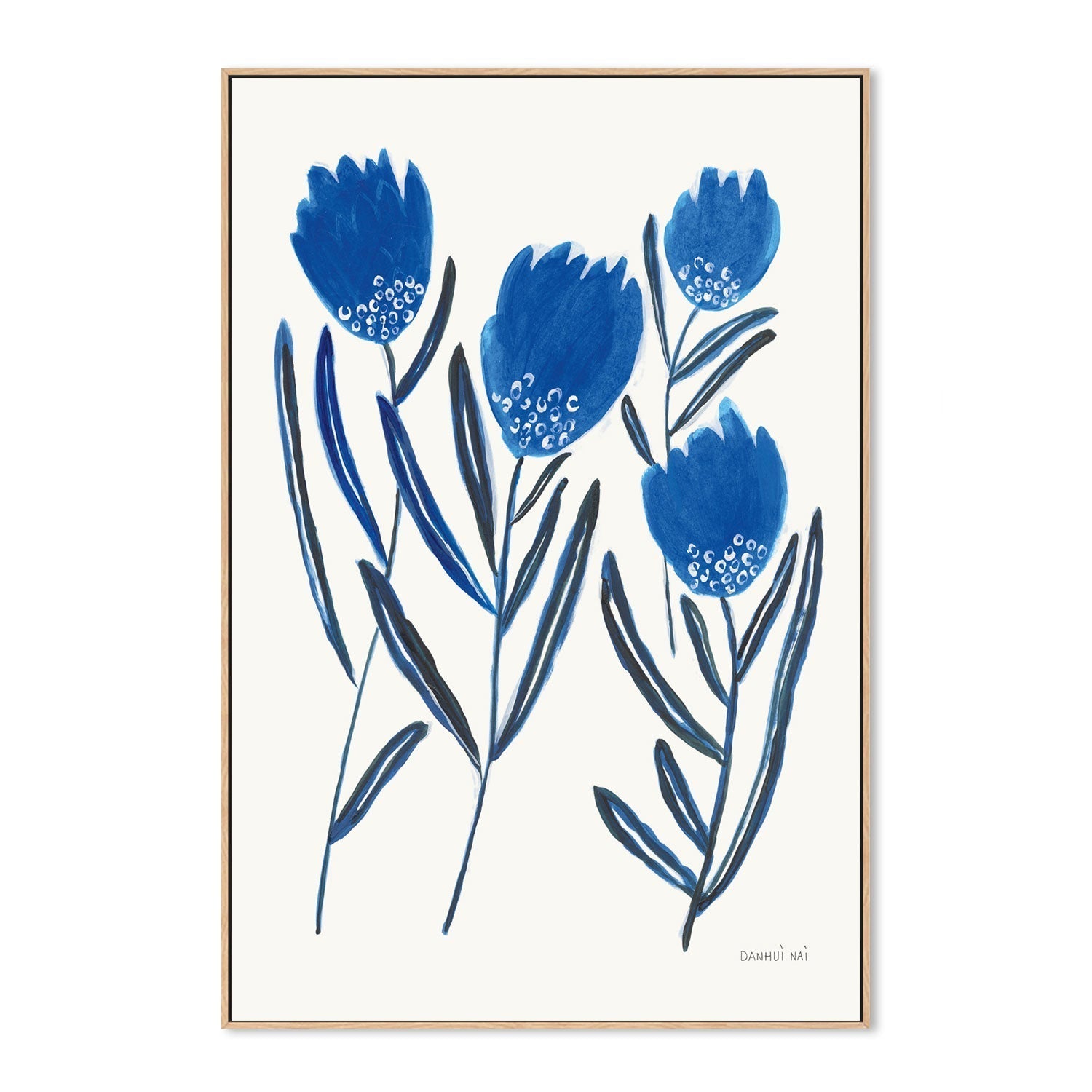 wall-art-print-canvas-poster-framed-Saphire Blue Flowers, Style B , By Danhui Nai-GIOIA-WALL-ART