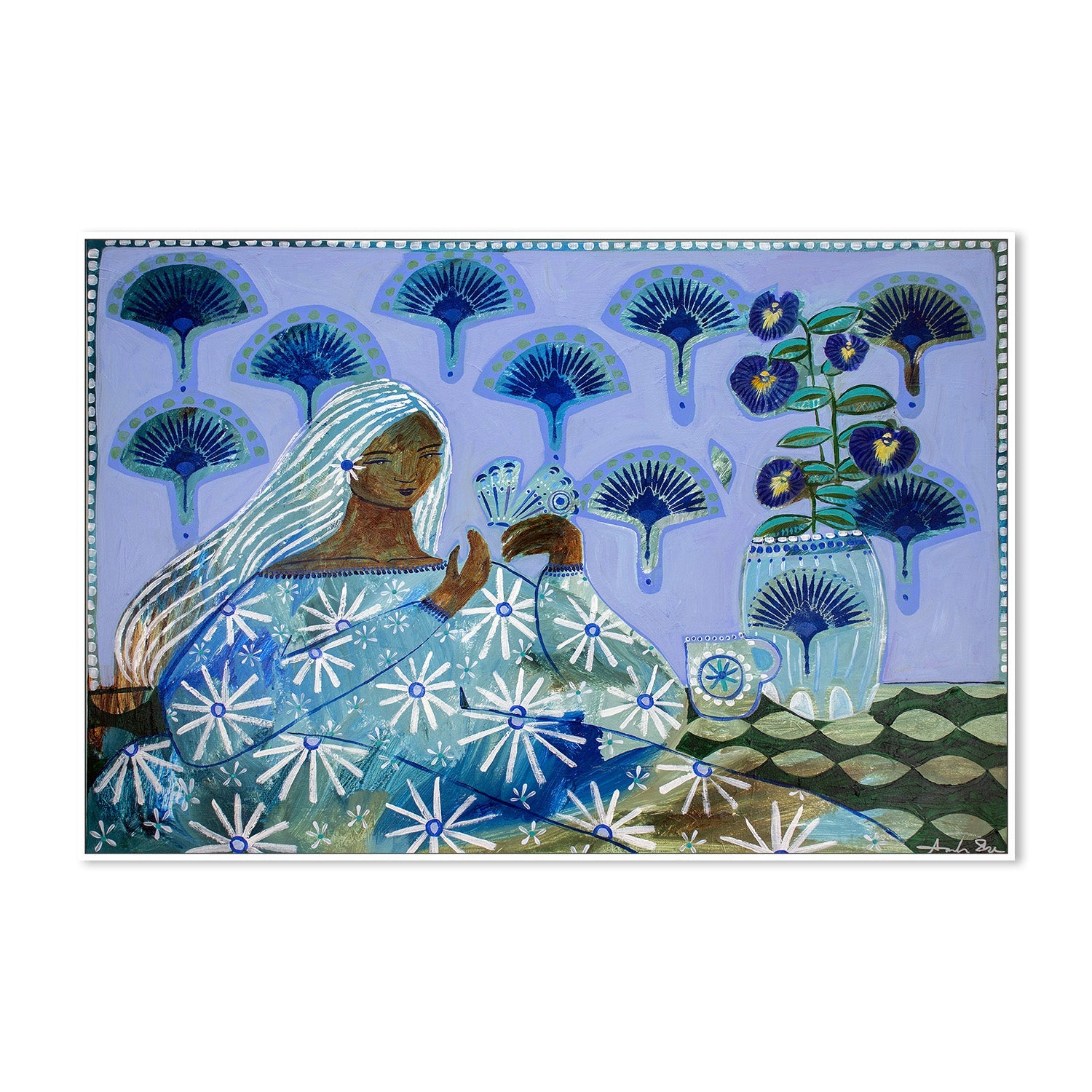 wall-art-print-canvas-poster-framed-Sapphira, Blue Butterfly Tea , By Amanda Skye-6