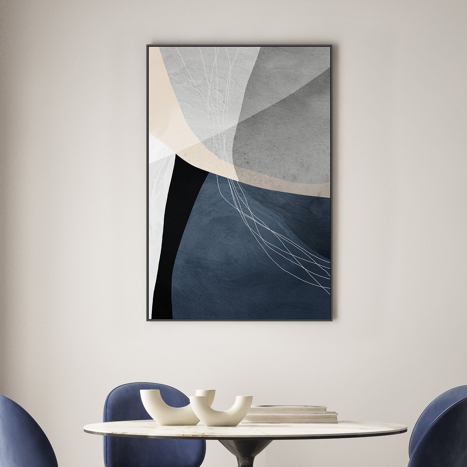 wall-art-print-canvas-poster-framed-Sapphire Elegance, Style A-2