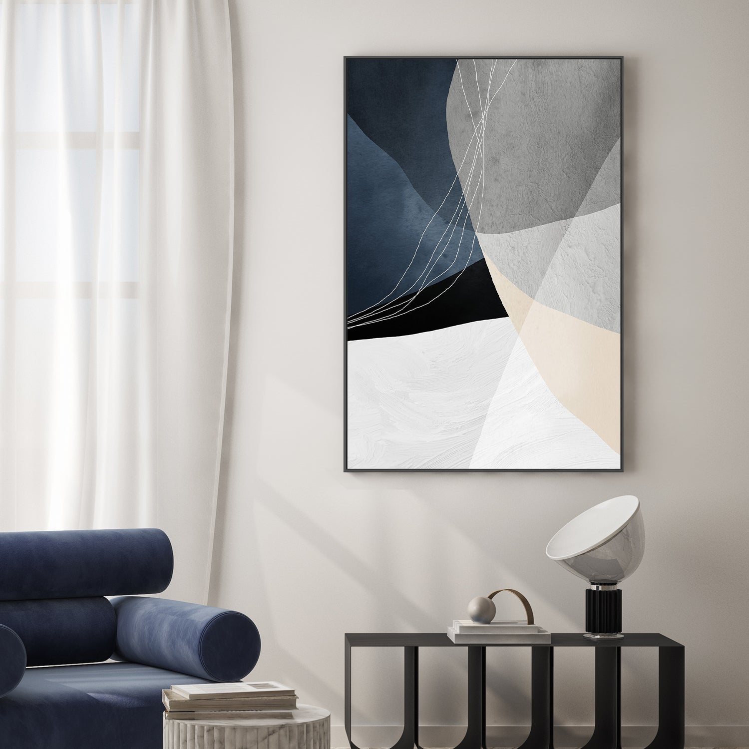 wall-art-print-canvas-poster-framed-Sapphire Elegance, Style B-2