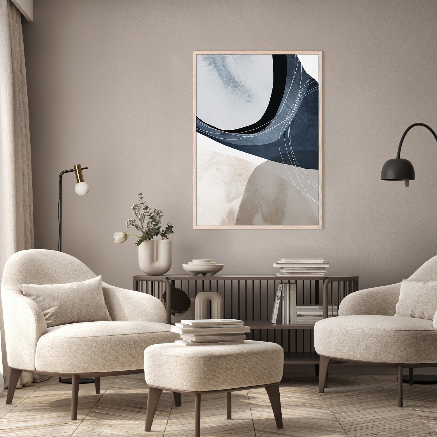 wall-art-print-canvas-poster-framed-Sapphire Elegance, Style C-8
