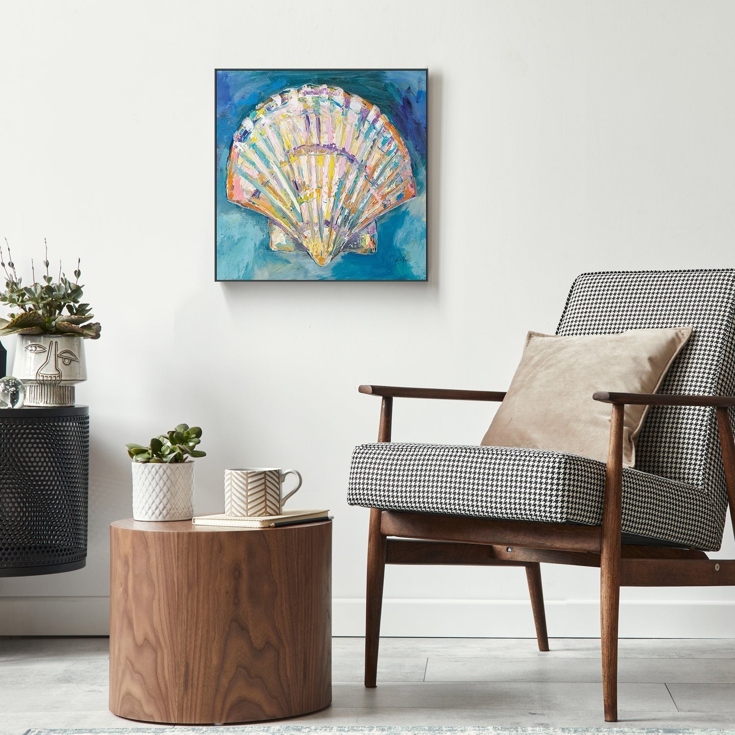 wall-art-print-canvas-poster-framed-Scallop Shell-by-Jeanette Vertentes-Gioia Wall Art