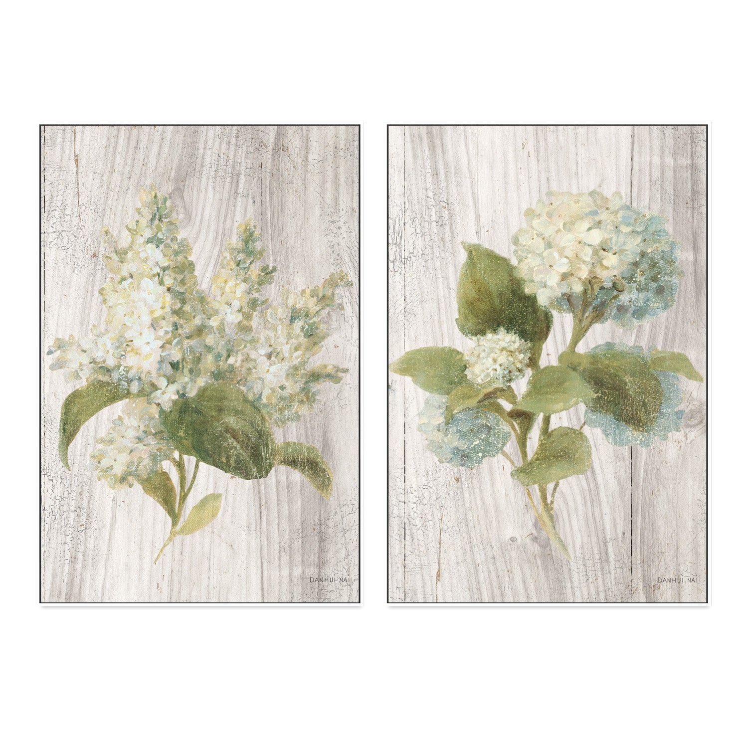wall-art-print-canvas-poster-framed-Scented Cottage Florals, Style A & B, Set Of 2 , By Danhui Nai-5