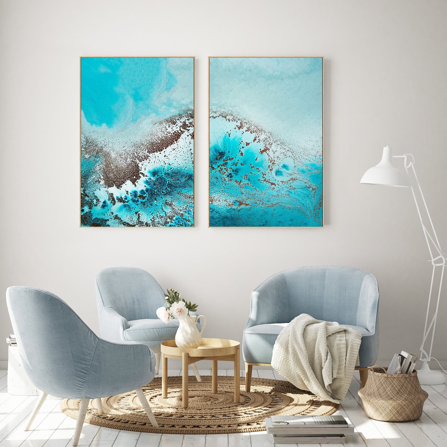 wall-art-print-canvas-poster-framed-Sea Life, Style A & B, Set Of 2 , By Petra Meikle-7