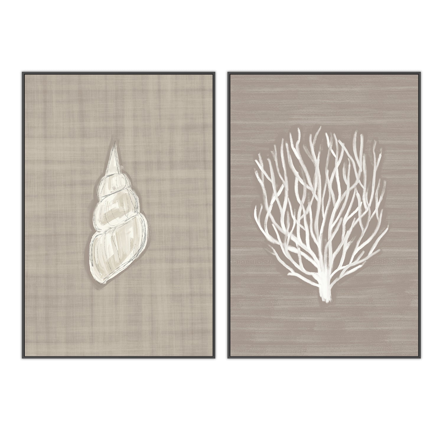 wall-art-print-canvas-poster-framed-Seashell - Coral Branch , Set Of 2, By Jetty Home , By Jetty Home-3