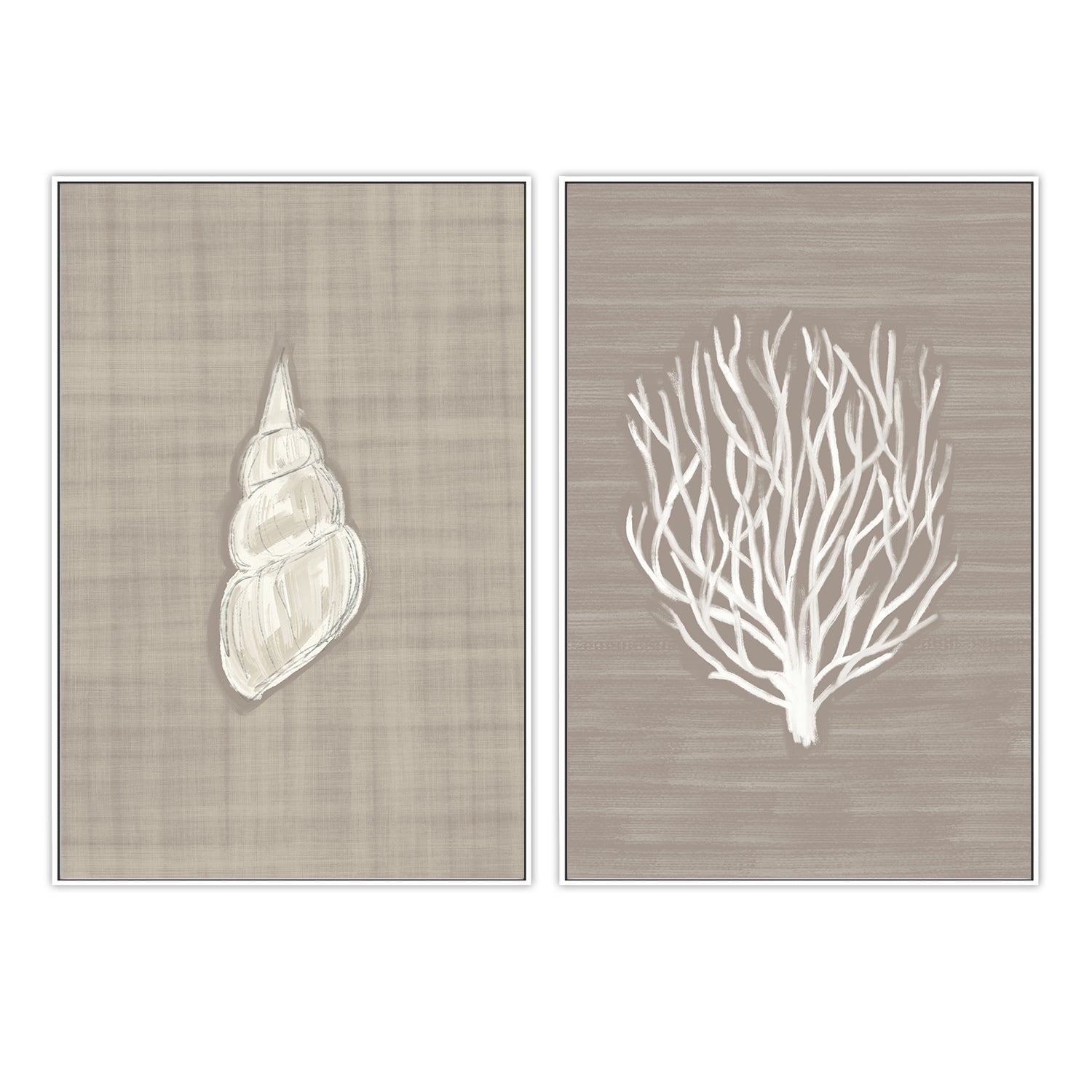 wall-art-print-canvas-poster-framed-Seashell - Coral Branch , Set Of 2, By Jetty Home , By Jetty Home-5