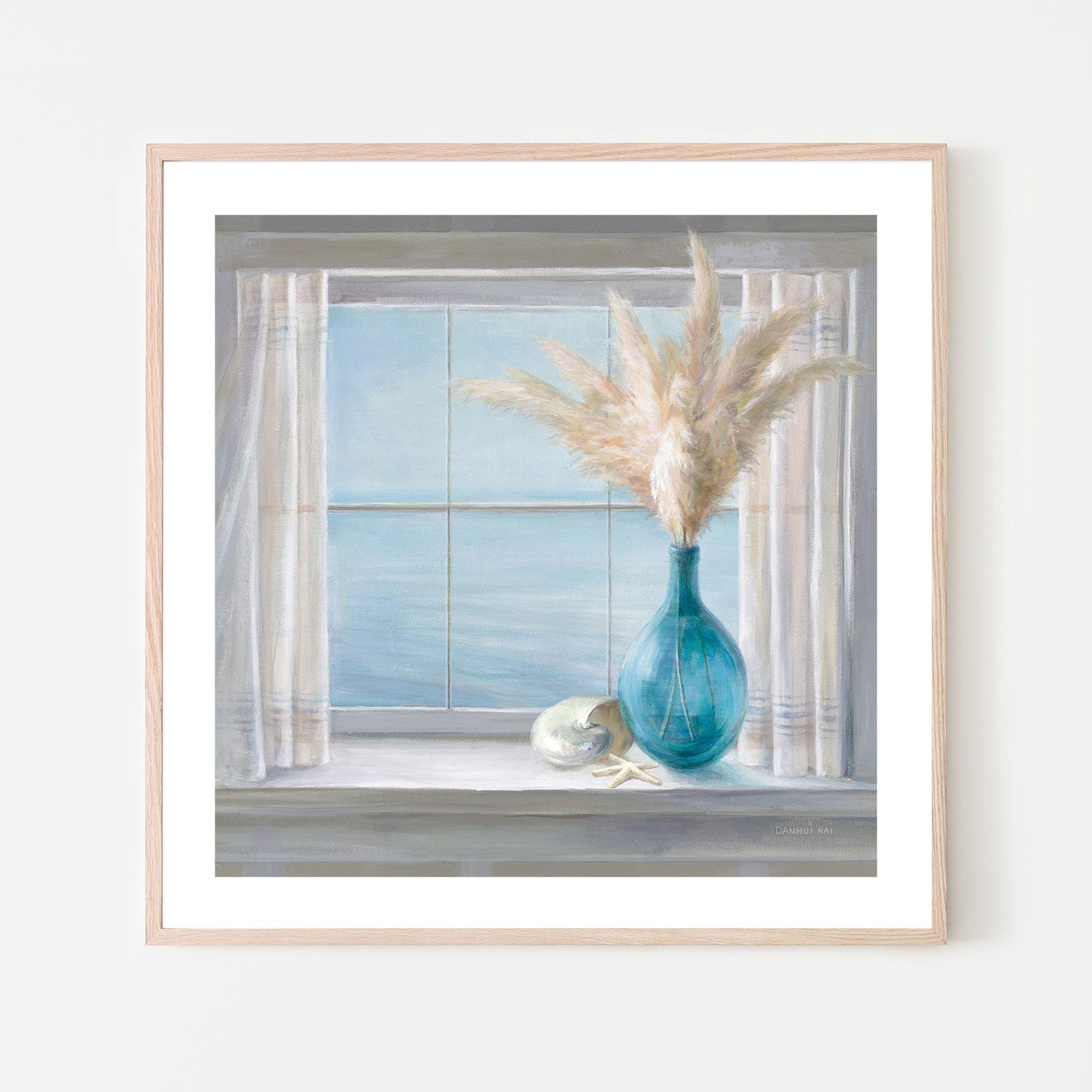 wall-art-print-canvas-poster-framed-Seaside Cottage View Shell-by-Danhui Nai-Gioia Wall Art