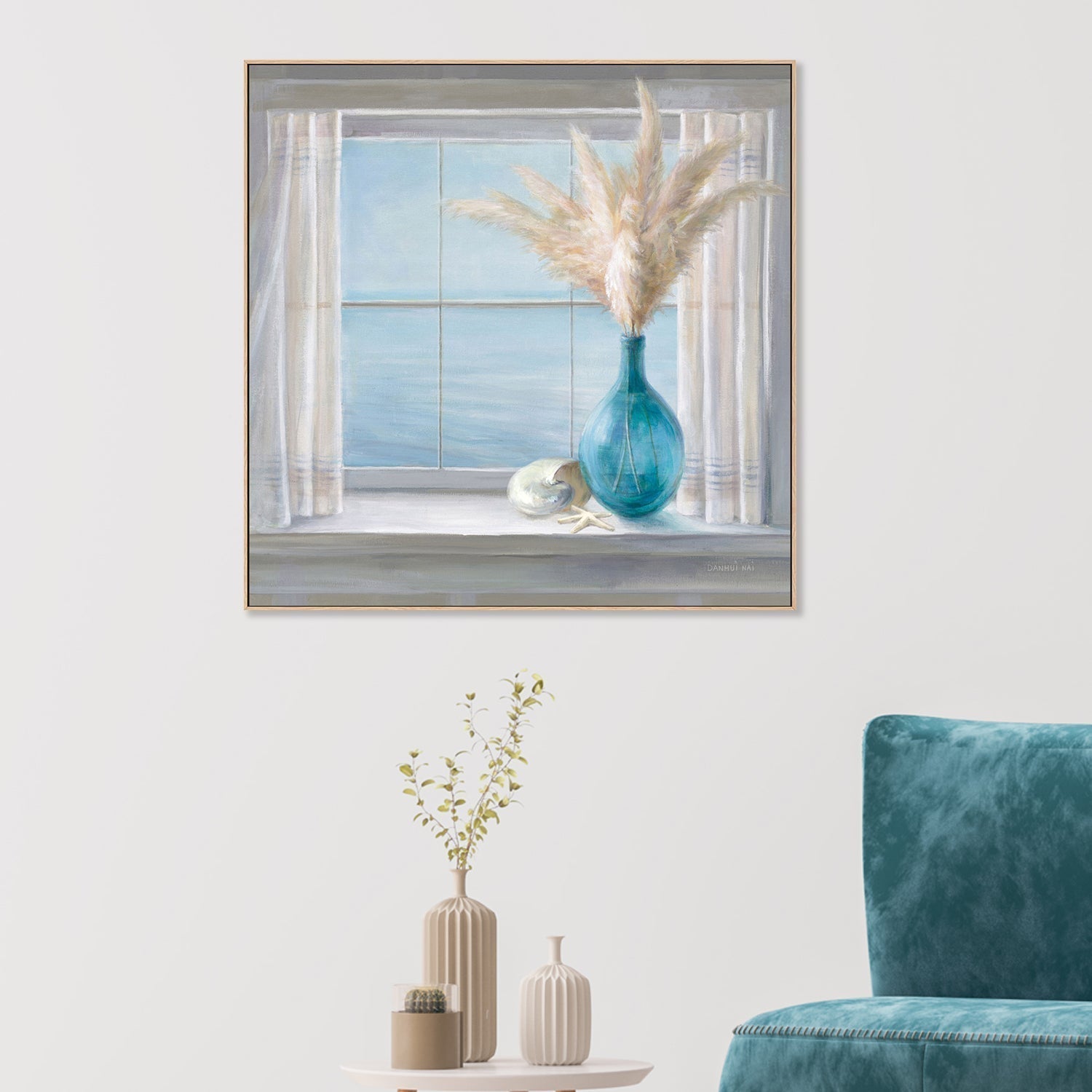 wall-art-print-canvas-poster-framed-Seaside Cottage View Shell-by-Danhui Nai-Gioia Wall Art
