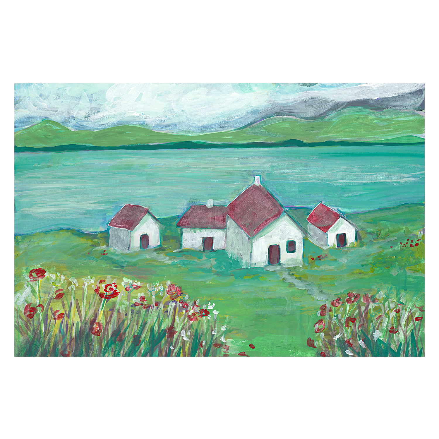 wall-art-print-canvas-poster-framed-Seaside Village, Style A , By CJ Swanson-1