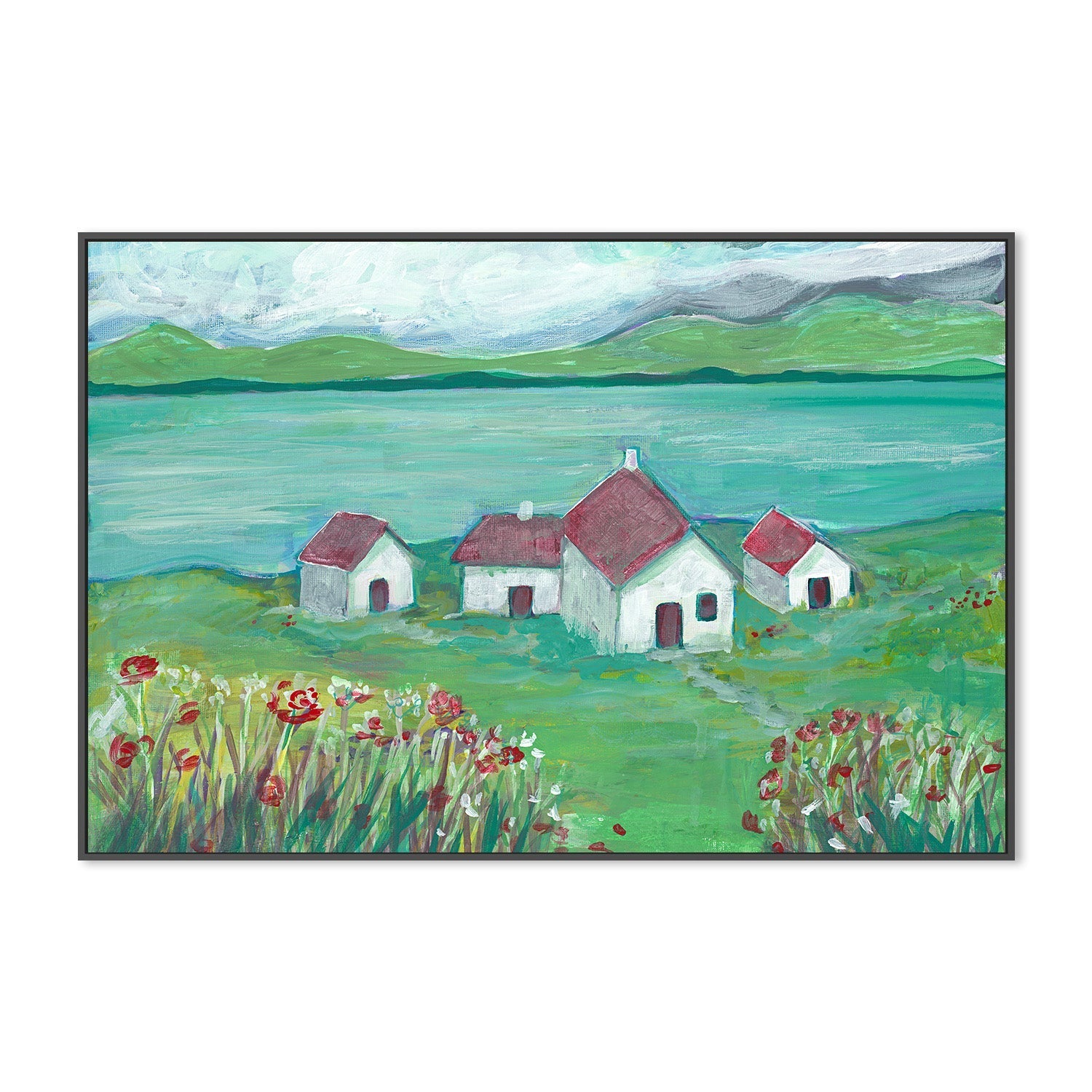wall-art-print-canvas-poster-framed-Seaside Village, Style A , By CJ Swanson-3