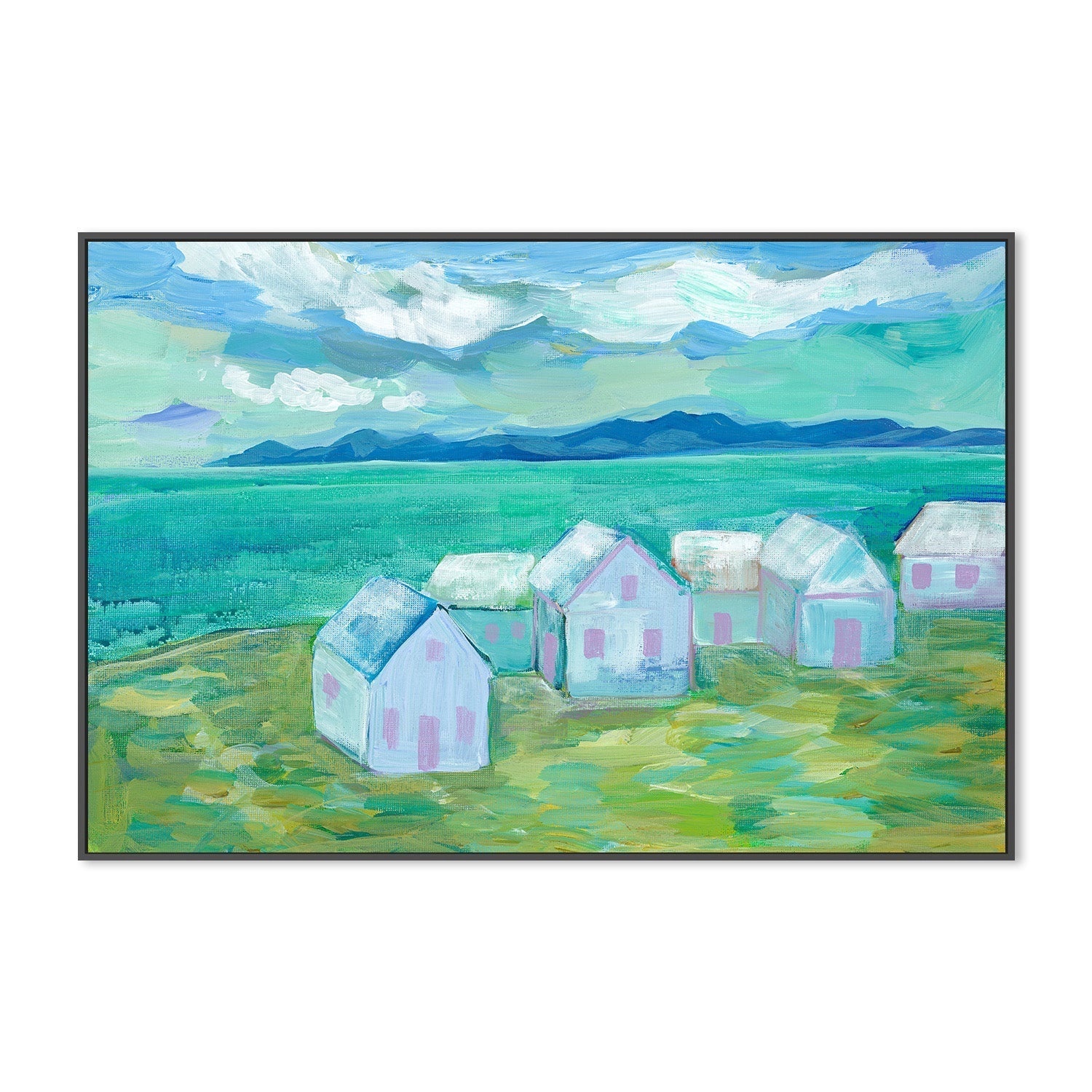 wall-art-print-canvas-poster-framed-Seaside Village, Style B , By CJ Swanson-3