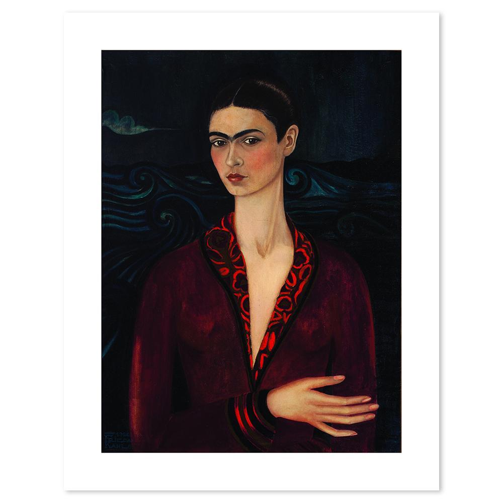 Self Portrait In A Velvet Dress, By Frida Kahlo|Canvas Print Poster