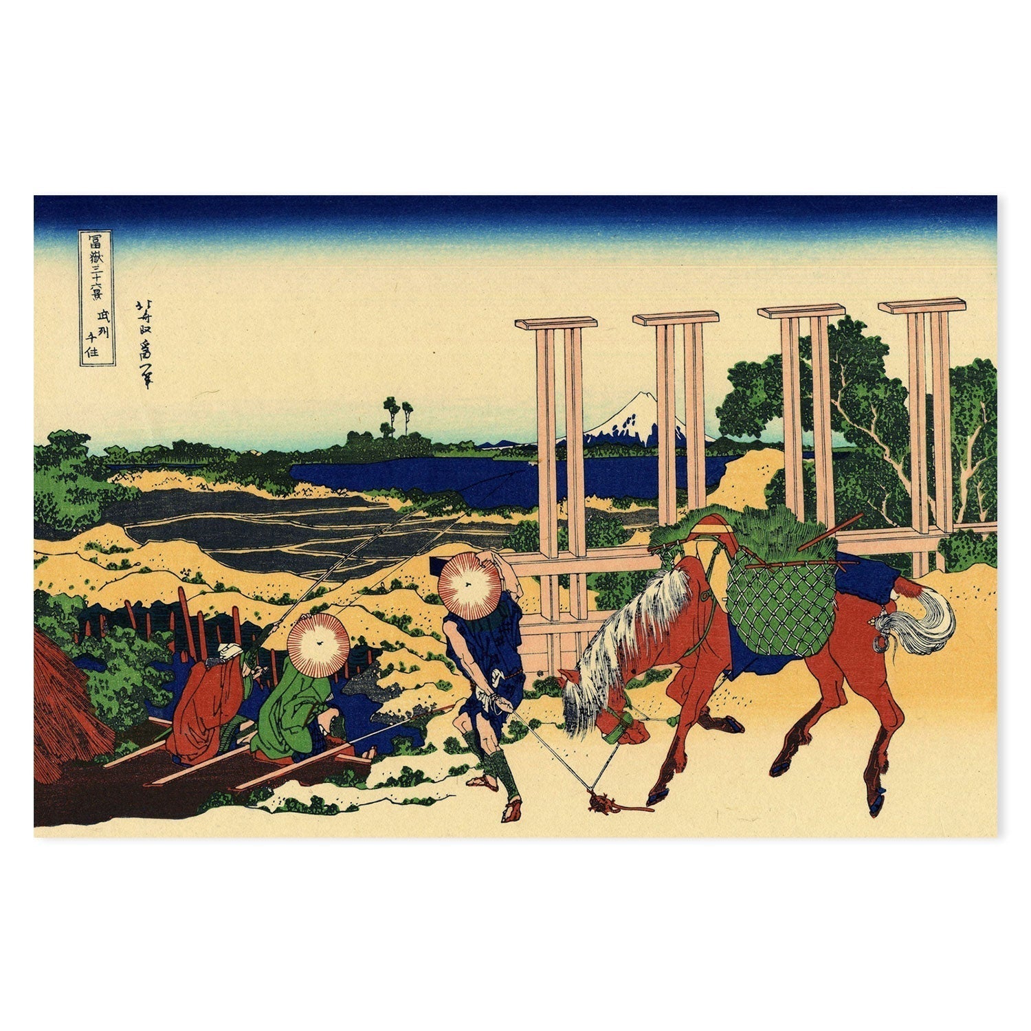wall-art-print-canvas-poster-framed-Senju in the Musachi Province-by-Katsushika Hokusai-Gioia Wall Art