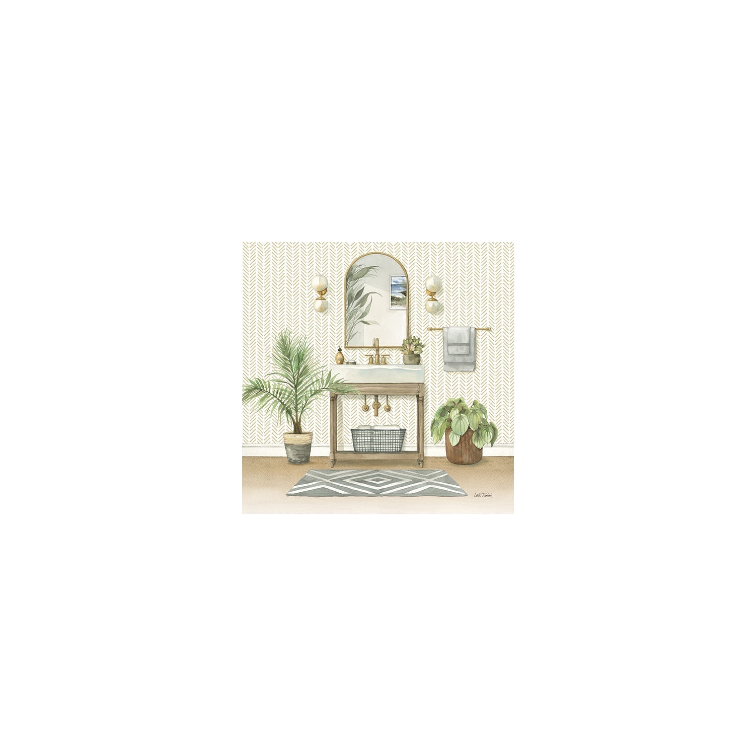 wall-art-print-canvas-poster-framed-Serene Bath I , By Leslie Trimbach-1