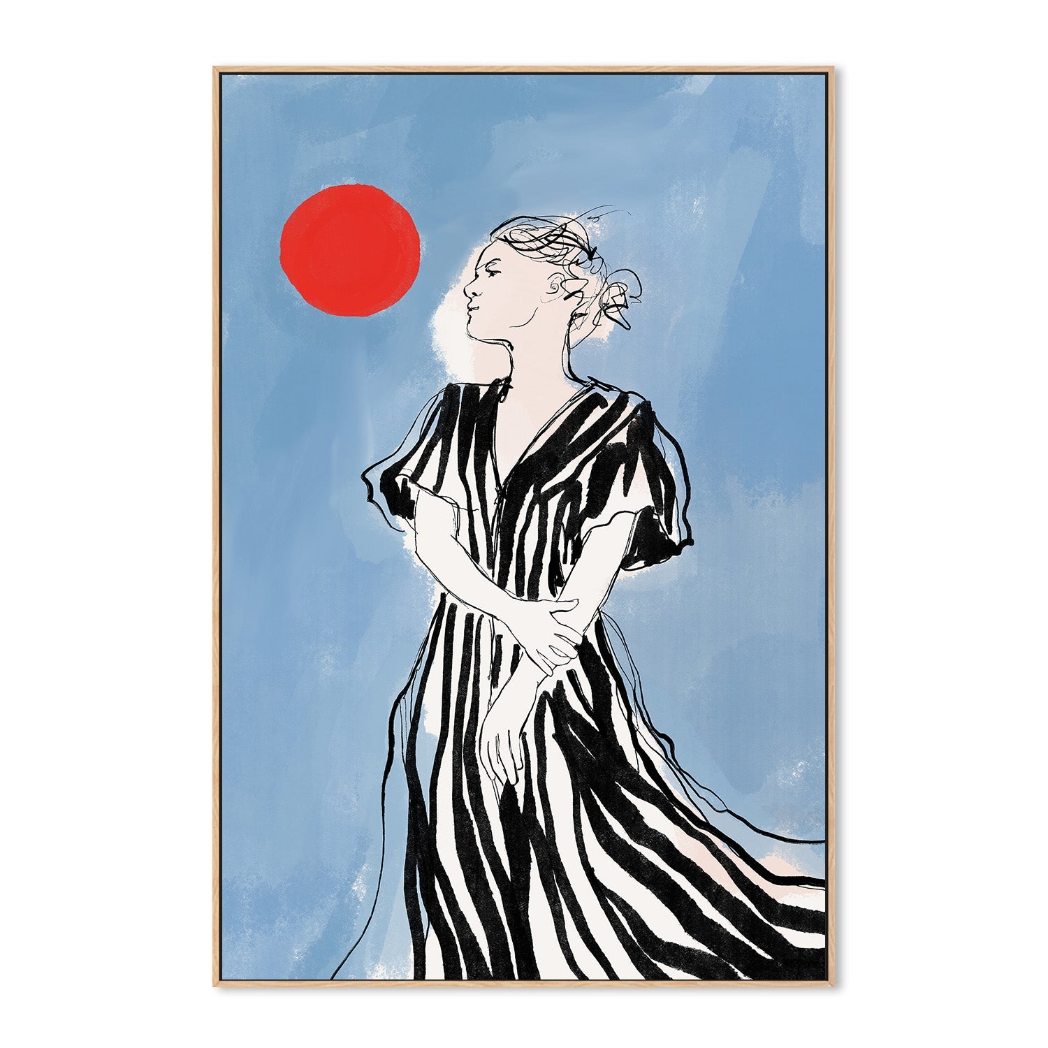 wall-art-print-canvas-poster-framed-Serene Stripes-4