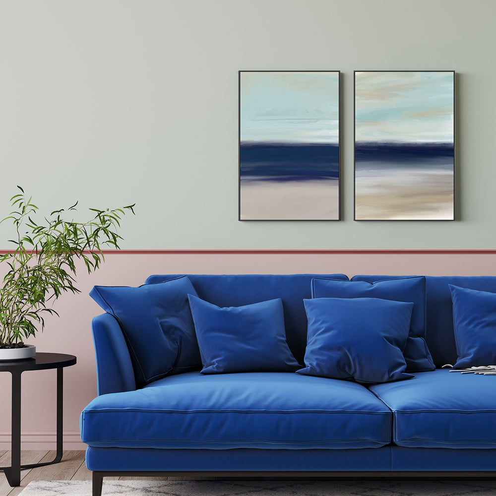 wall-art-print-canvas-poster-framed-Shaded In Blue, Style A & B, Set Of 2 , By Karine Tonial Grimm-GIOIA-WALL-ART