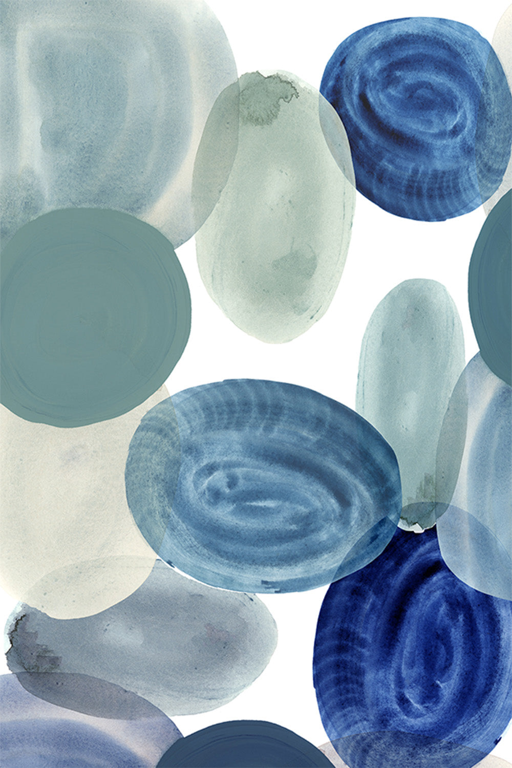 wall-art-print-canvas-poster-framed-Shades of Blue, Style A-1