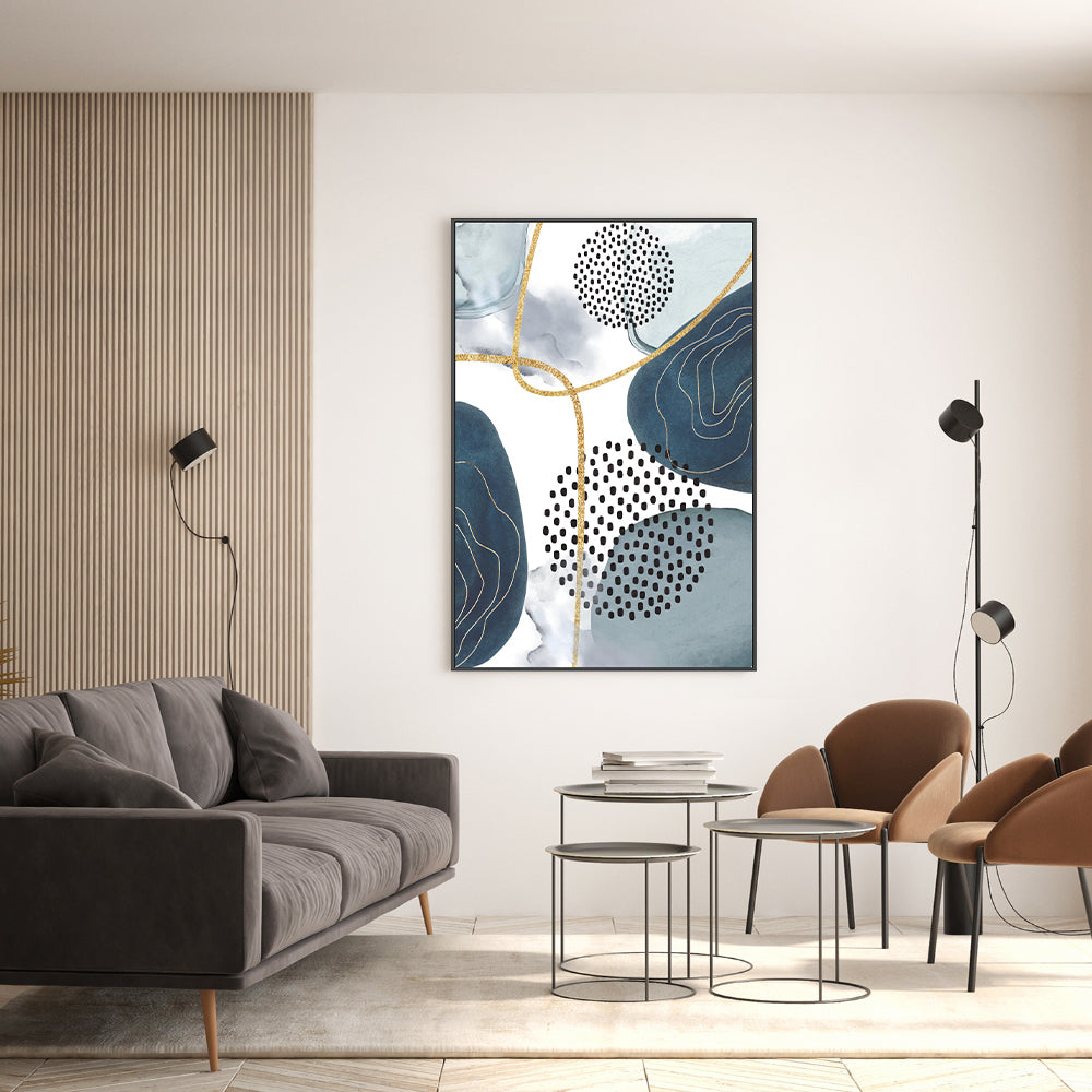wall-art-print-canvas-poster-framed-Shapely Blue, Style B , By Sally Ann Moss-GIOIA-WALL-ART