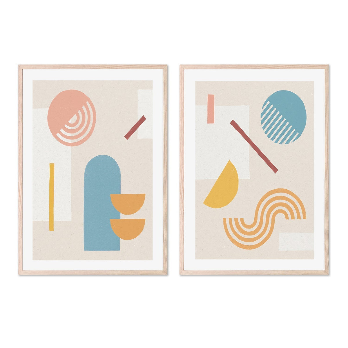 wall-art-print-canvas-poster-framed-Shapely Serenity, Style A & B, Set Of 2 , By Moira Hershey-GIOIA-WALL-ART