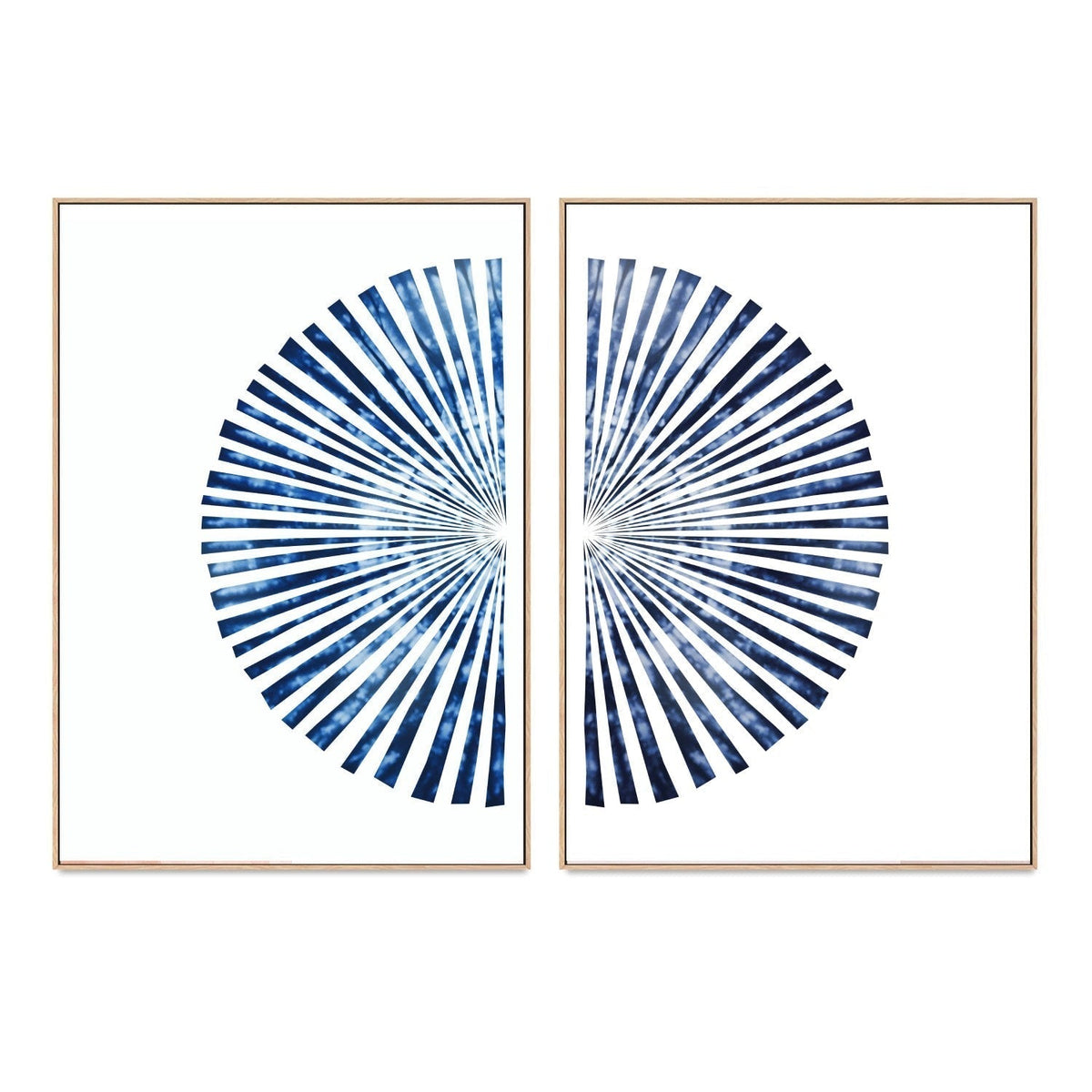 wall-art-print-canvas-poster-framed-Shibori Burst Blue, Set of 2-by-Dear Musketeer Studio-Gioia Wall Art
