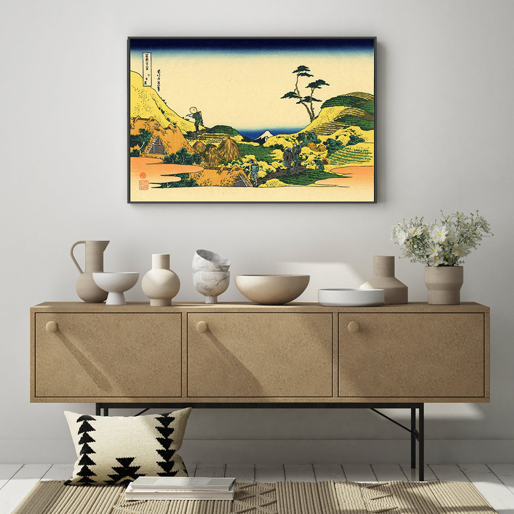 wall-art-print-canvas-poster-framed-Shimomeguro-by-Katsushika Hokusai-Gioia Wall Art