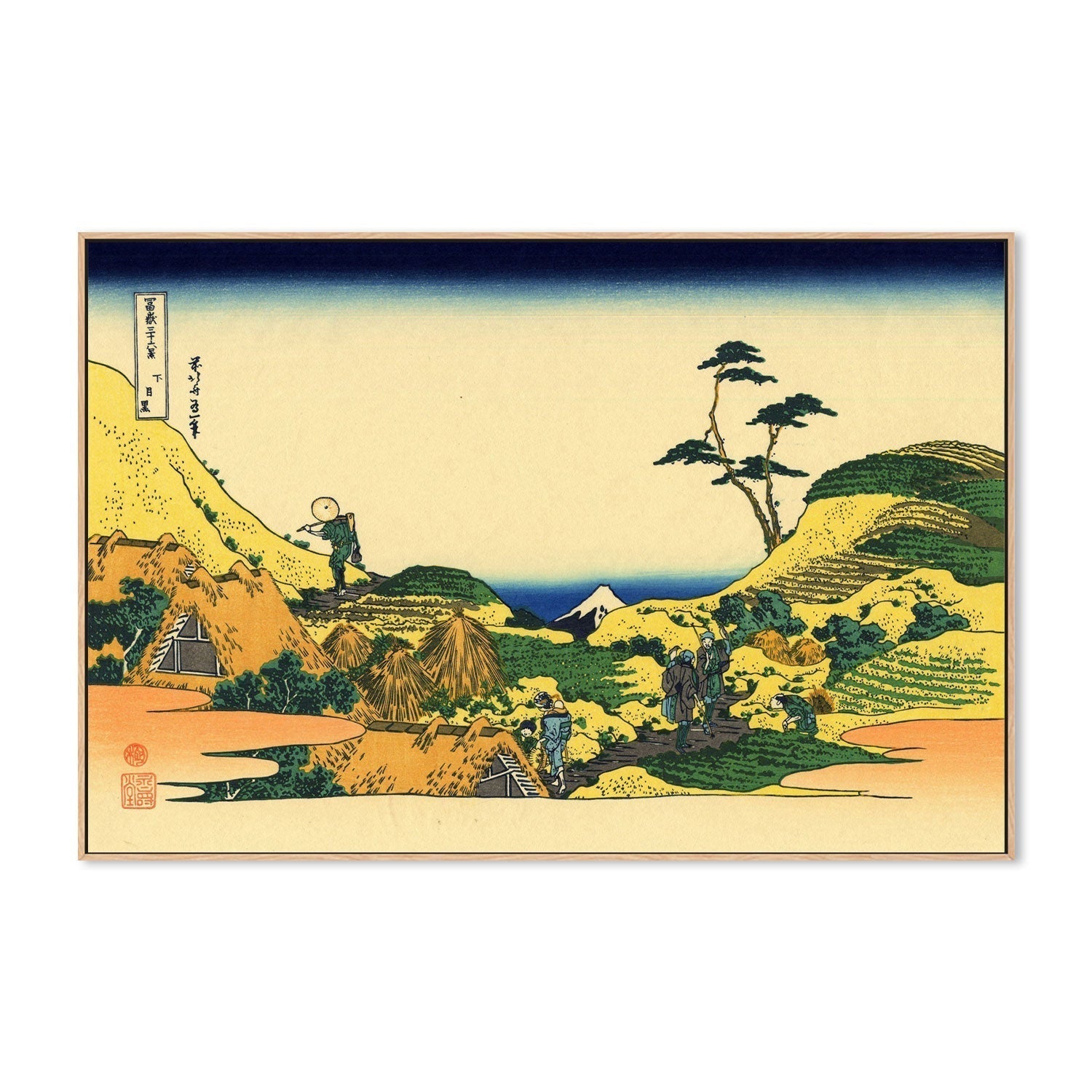 wall-art-print-canvas-poster-framed-Shimomeguro-by-Katsushika Hokusai-Gioia Wall Art