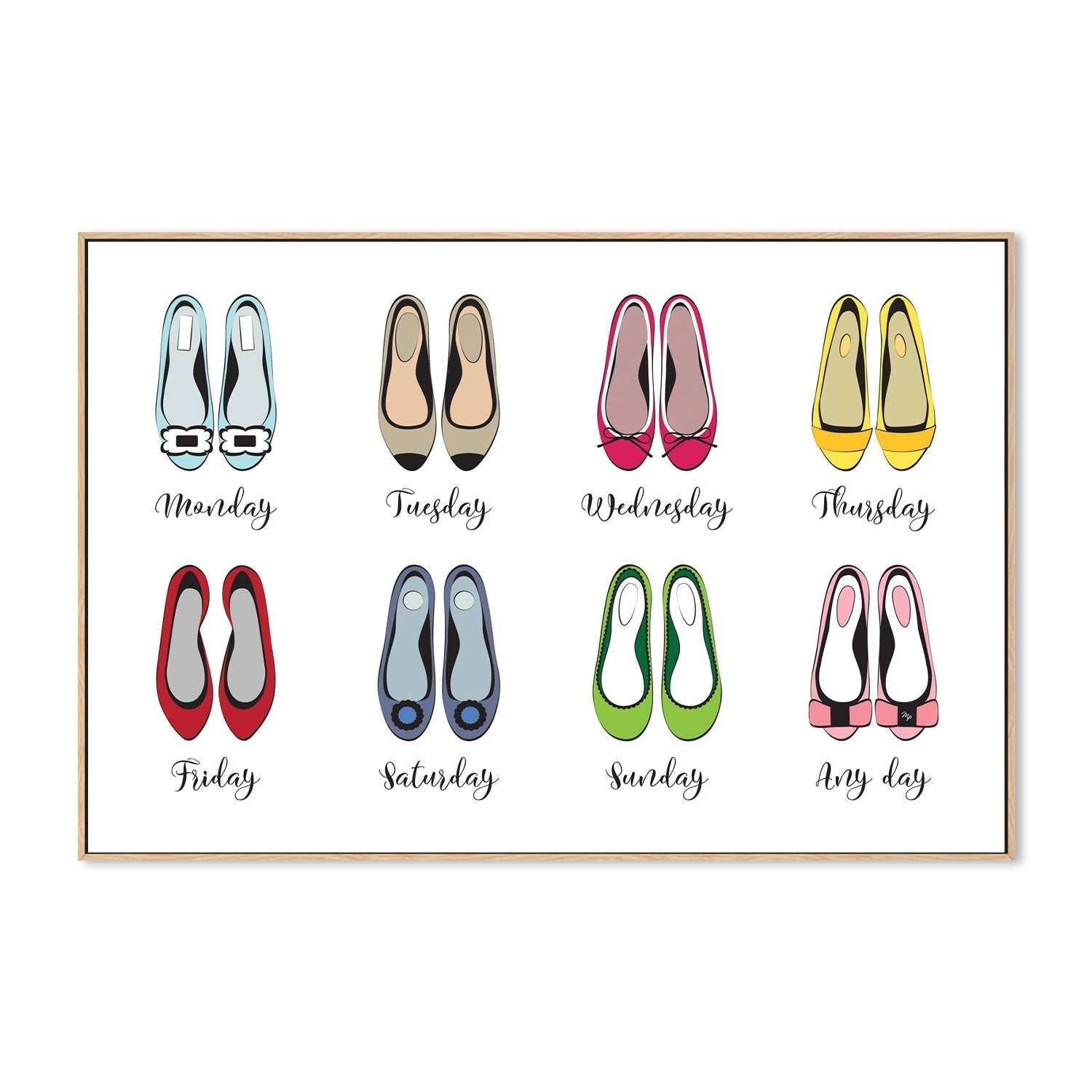 wall-art-print-canvas-poster-framed-Shoes For The Week-GIOIA-WALL-ART