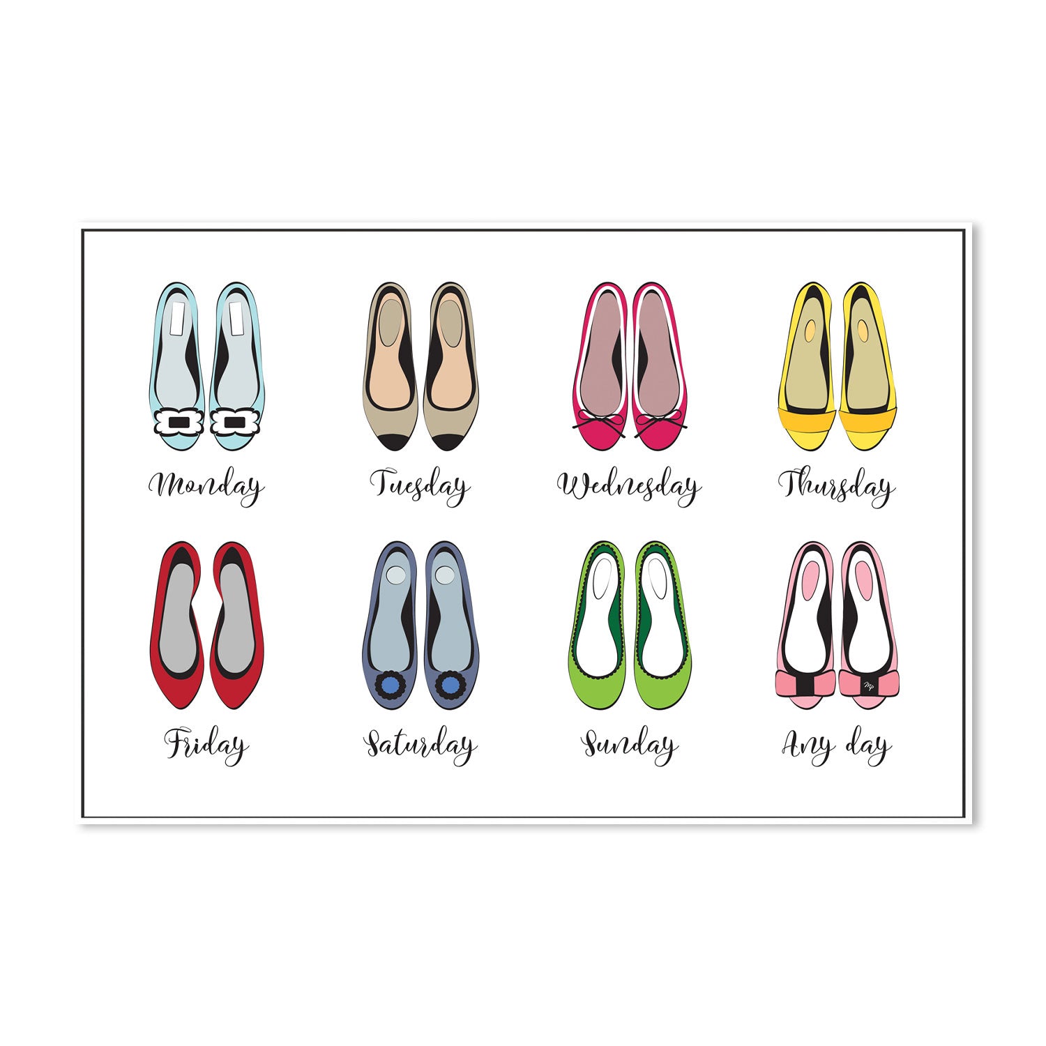 wall-art-print-canvas-poster-framed-Shoes For The Week-GIOIA-WALL-ART