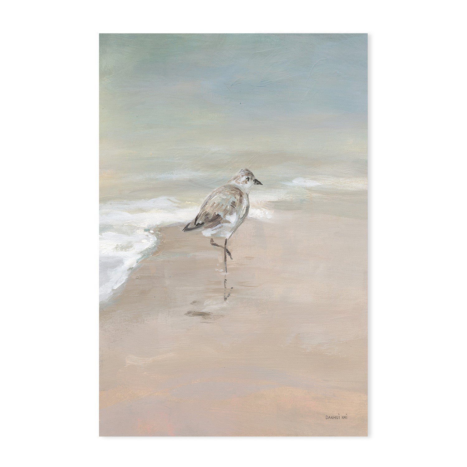 wall-art-print-canvas-poster-framed-Shorebird On The Sand, Style A & B, Set Of 2 , By Danhui Nai-GIOIA-WALL-ART