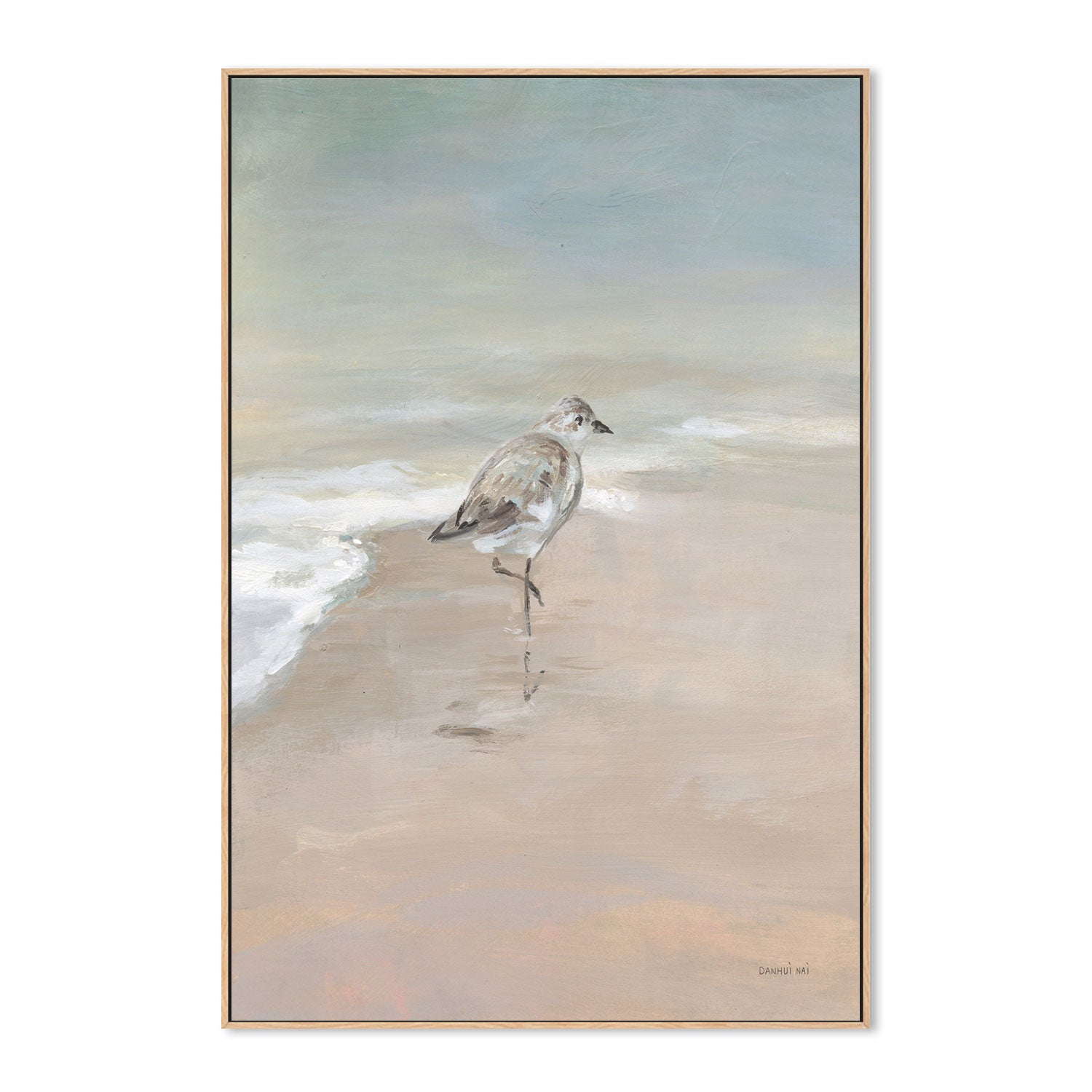 wall-art-print-canvas-poster-framed-Shorebird On The Sand, Style A , By Danhui Nai-GIOIA-WALL-ART