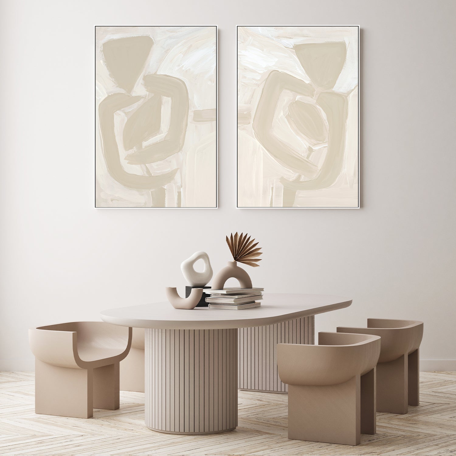 wall-art-print-canvas-poster-framed-Silloute, Style A & B, Set Of 2 , By Katherine Price-7