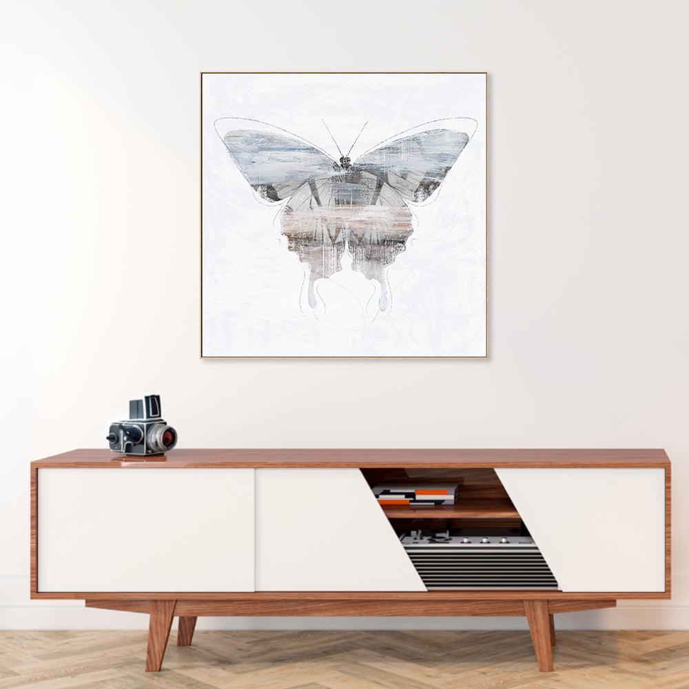 wall-art-print-canvas-poster-framed-Silver Butterfly, Style A , By Nina Blue-2