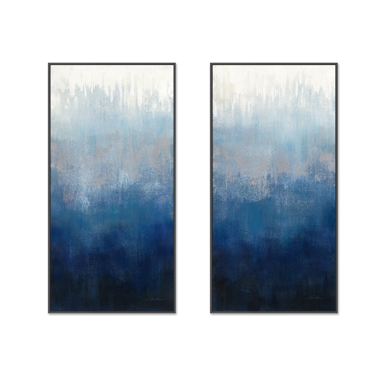 wall-art-print-canvas-poster-framed-Silver Wave, Set of 2-by-Silvia Vassileva-Gioia Wall Art
