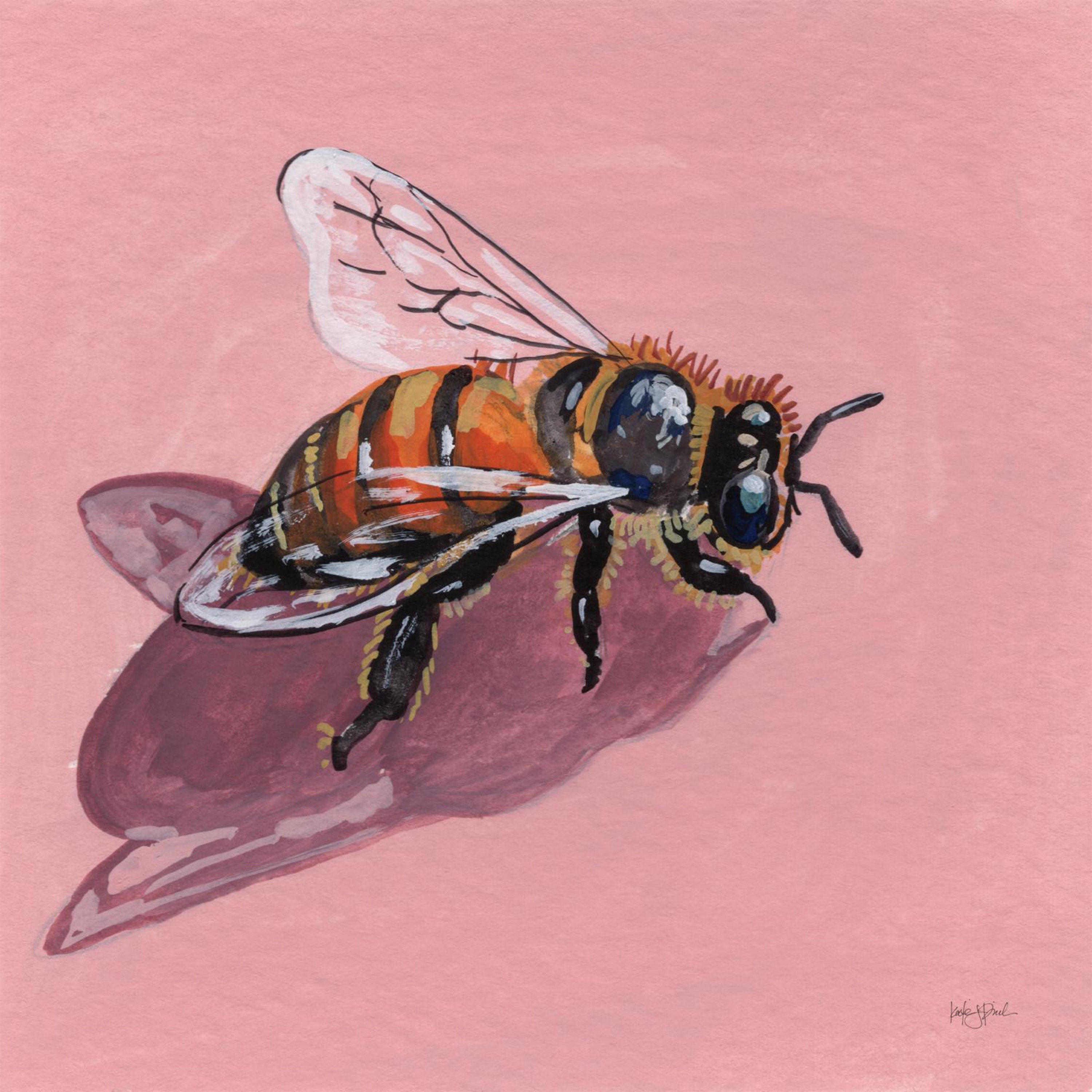 wall-art-print-canvas-poster-framed-Simple Little Bee-1