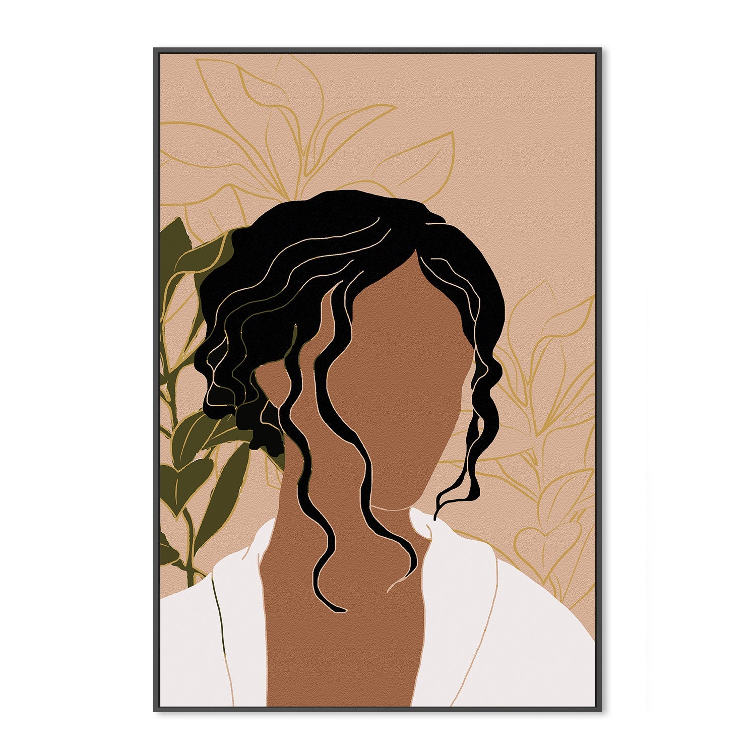 wall-art-print-canvas-poster-framed-Simple Woman Tropical Portrait-3
