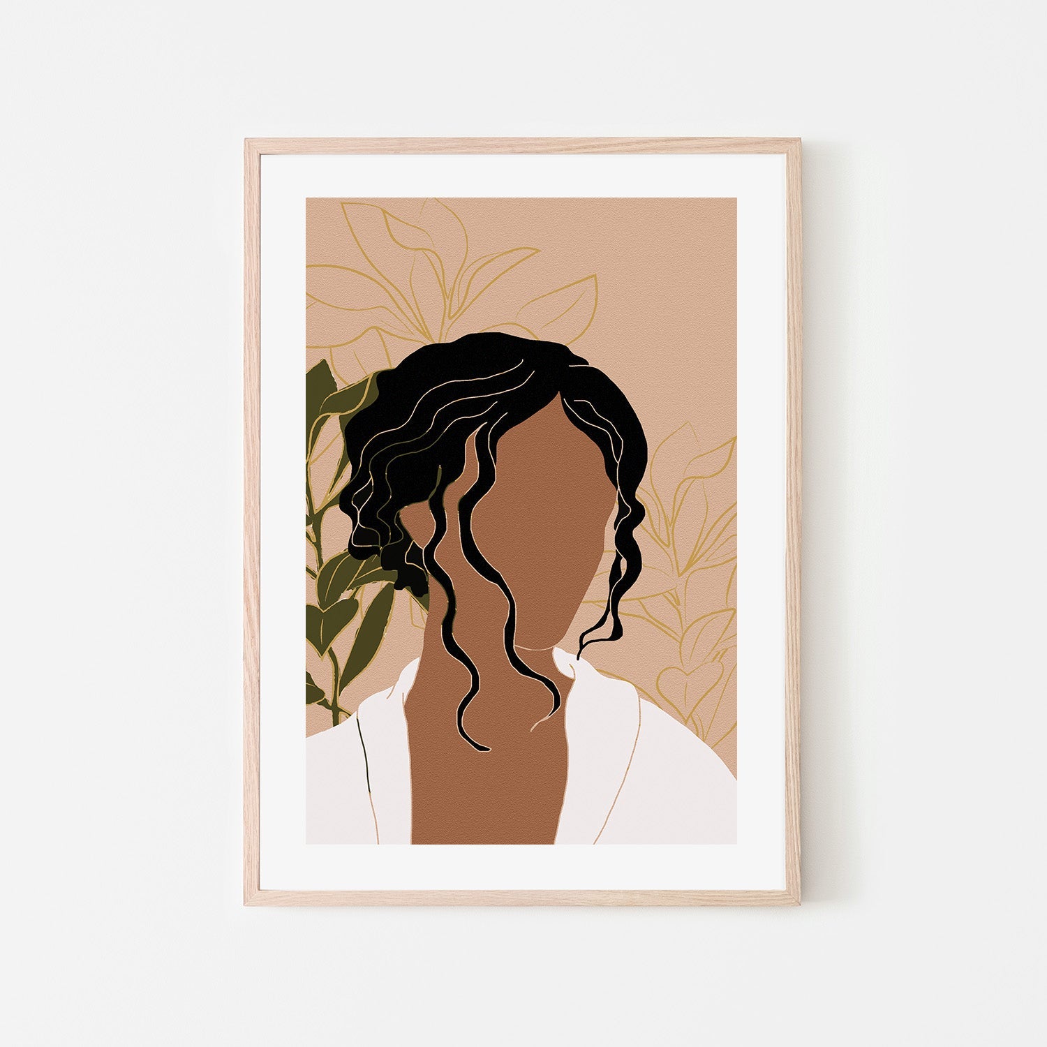 wall-art-print-canvas-poster-framed-Simple Woman Tropical Portrait-6