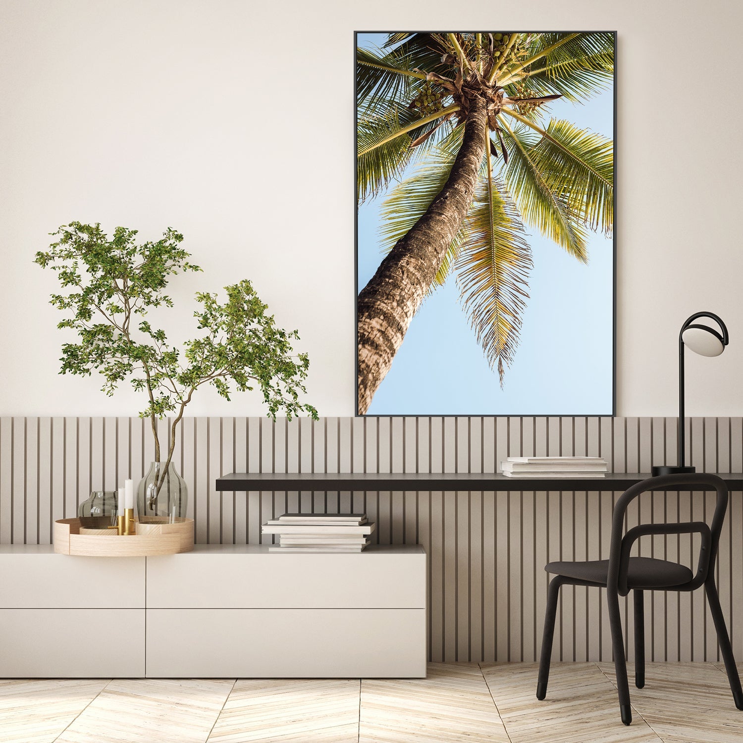 wall-art-print-canvas-poster-framed-Single Palm Tree-8