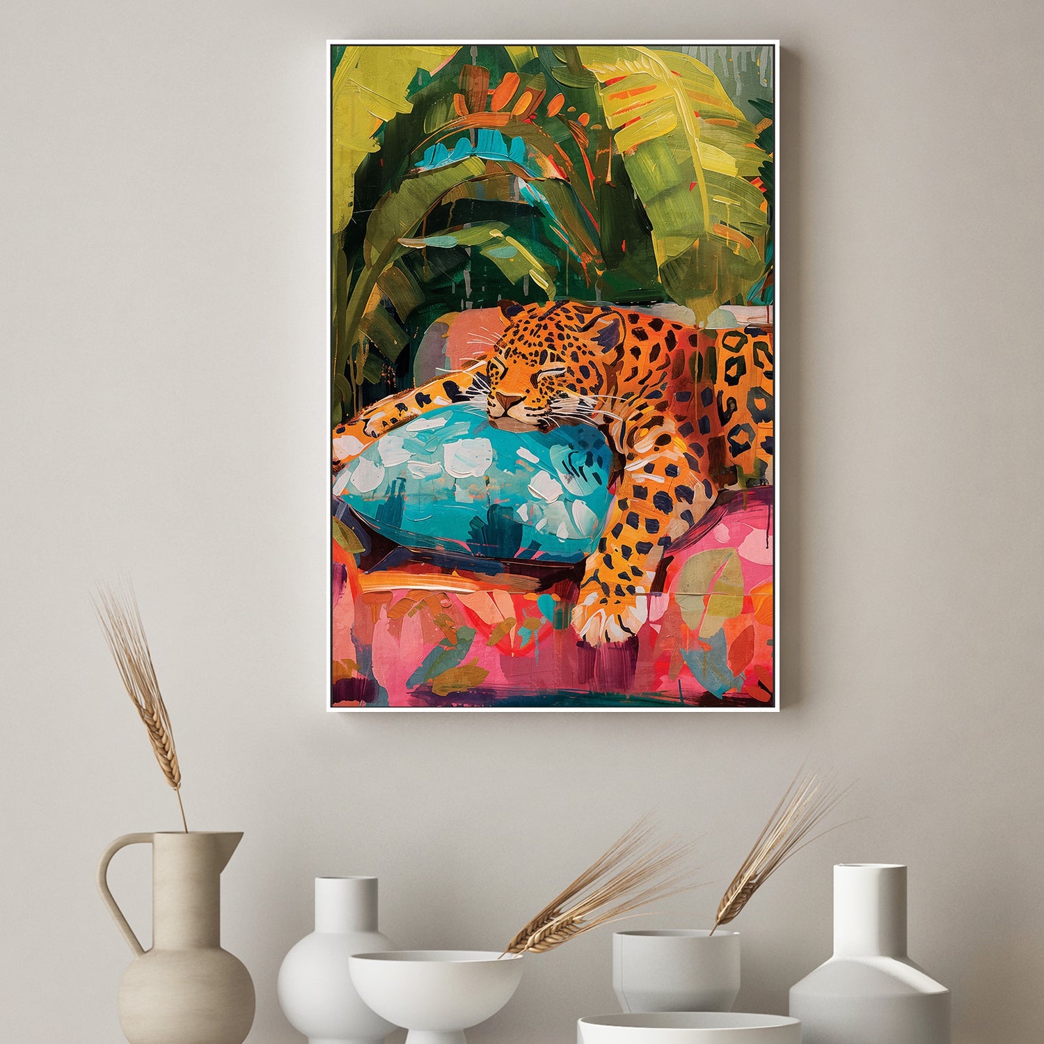 wall-art-print-canvas-poster-framed-Sleeping Leopard-2