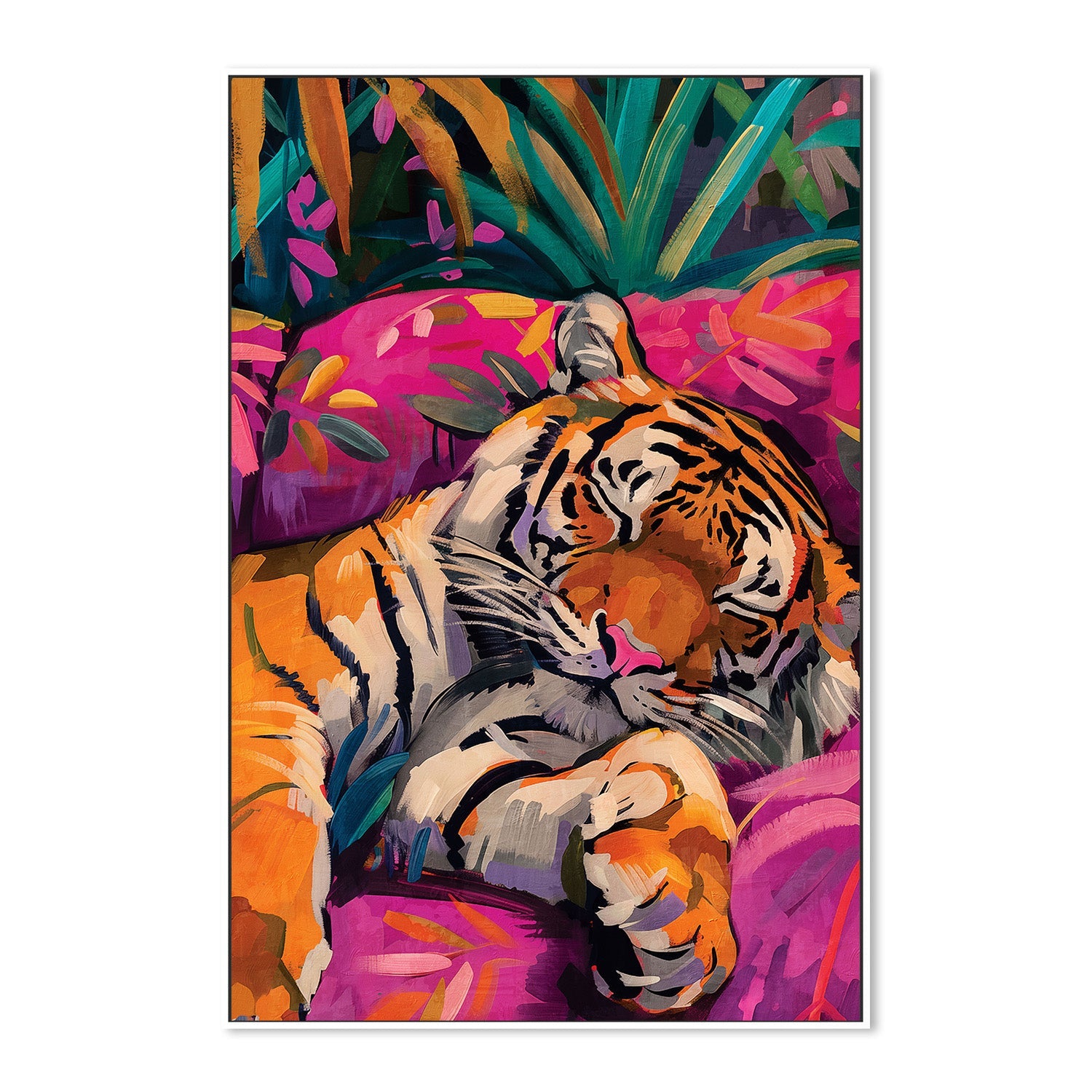 wall-art-print-canvas-poster-framed-Sleeping Tiger, Style B-5