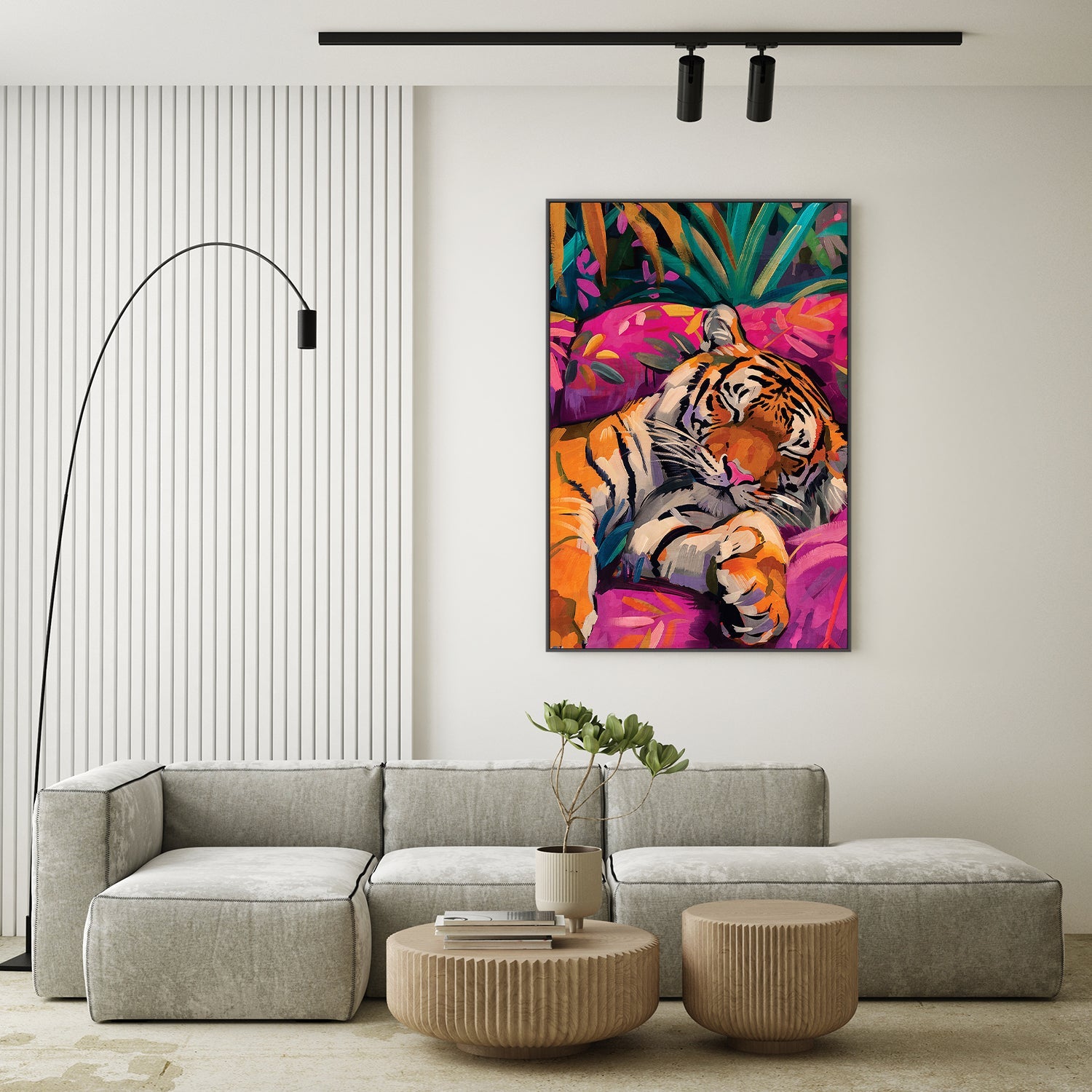 wall-art-print-canvas-poster-framed-Sleeping Tiger, Style B-9