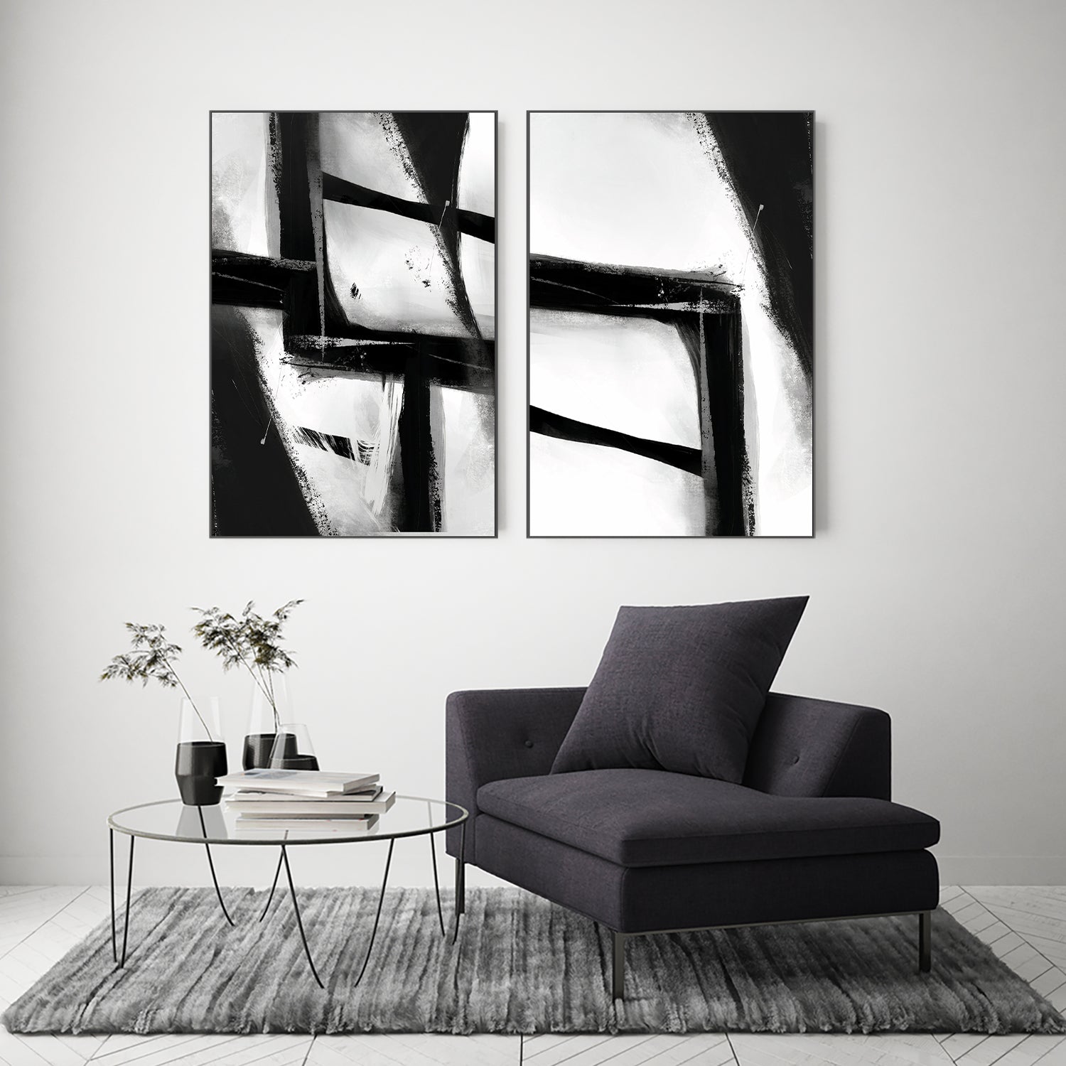 wall-art-print-canvas-poster-framed-Smoke, Style A & B, Set Of 2 , By Karine Tonial Grimm-7