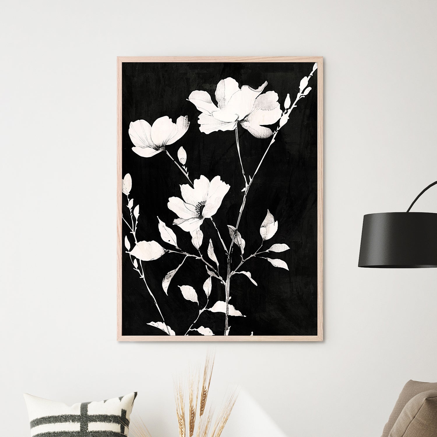 wall-art-print-canvas-poster-framed-Smoky Florals, Style D-7