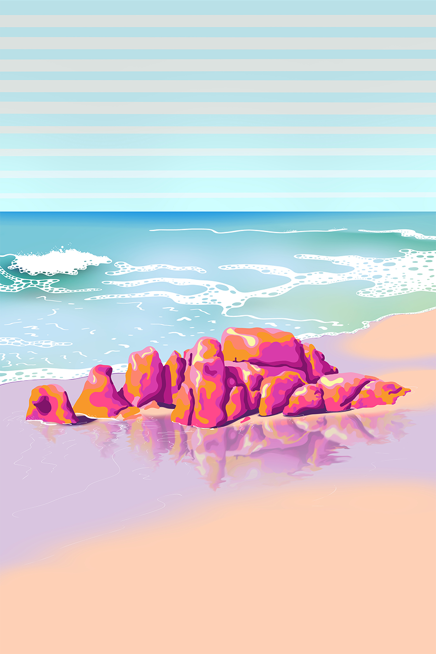 wall-art-print-canvas-poster-framed-Sneaky Beach , By Unratio-1