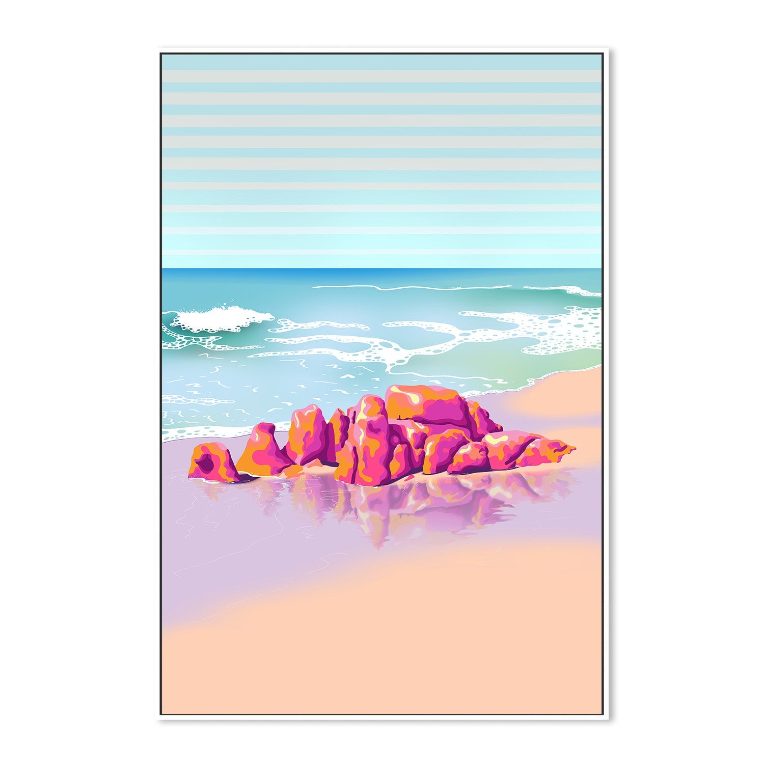 wall-art-print-canvas-poster-framed-Sneaky Beach , By Unratio-5