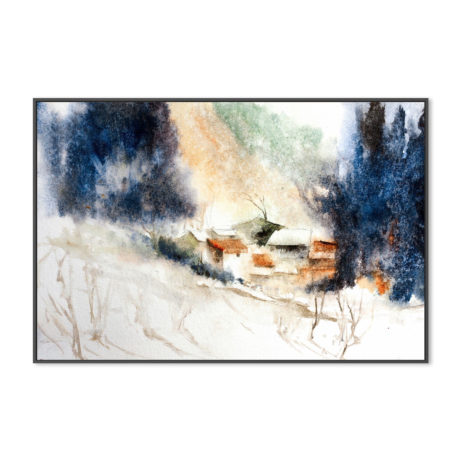 wall-art-print-canvas-poster-framed-Snow Alps Landscape-by-Lilou Online Fine Arts-Gioia Wall Art