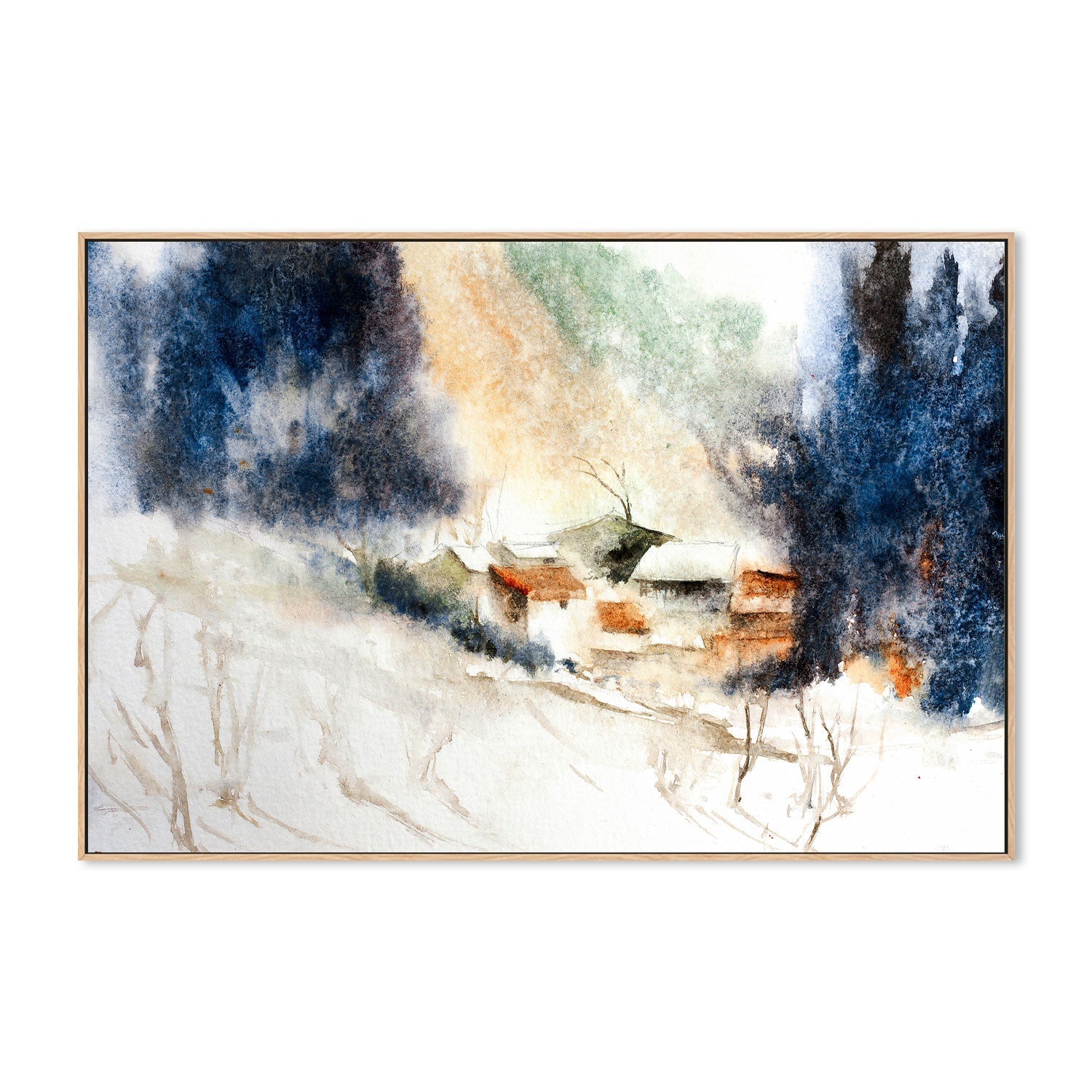 wall-art-print-canvas-poster-framed-Snow Alps Landscape-by-Lilou Online Fine Arts-Gioia Wall Art