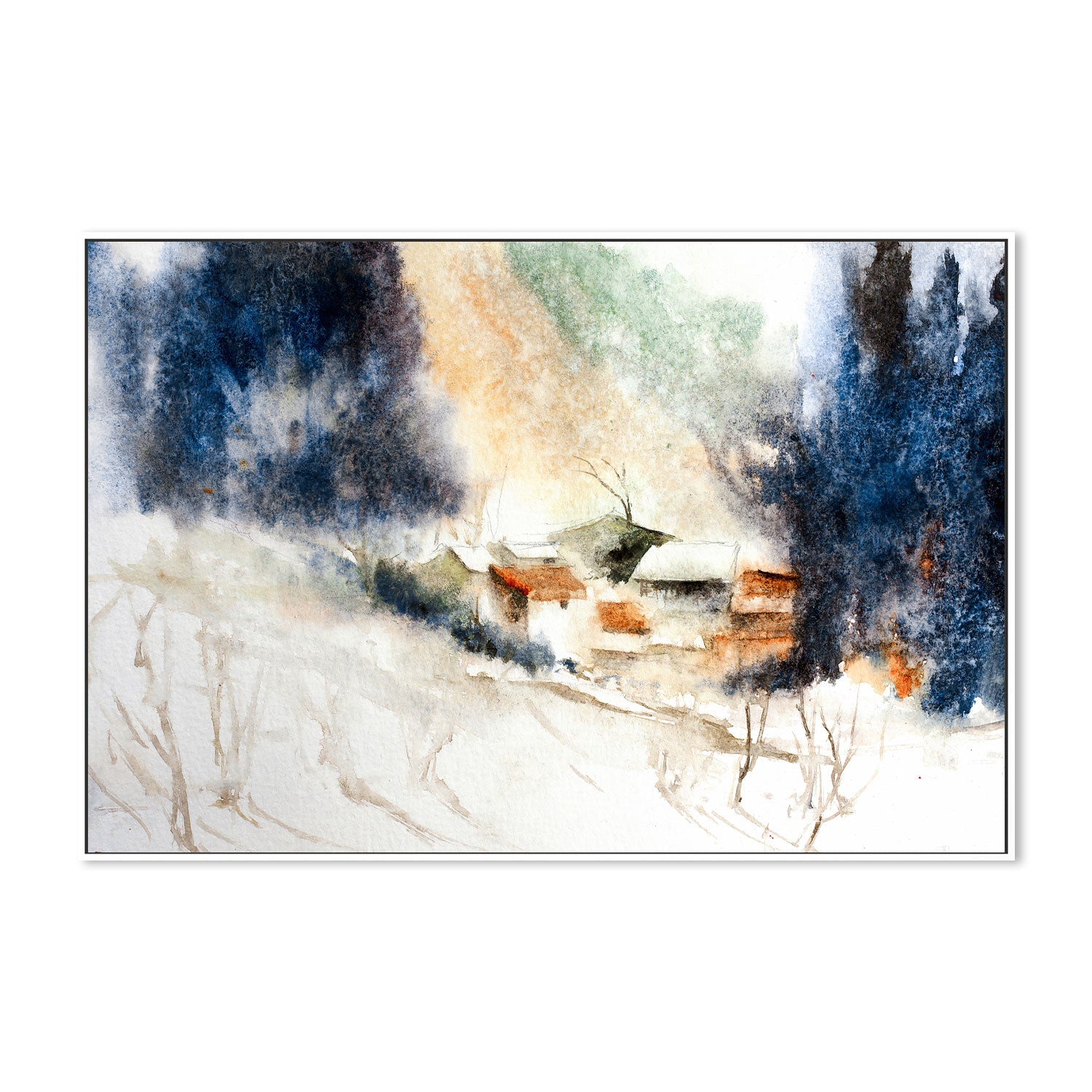 wall-art-print-canvas-poster-framed-Snow Alps Landscape-by-Lilou Online Fine Arts-Gioia Wall Art