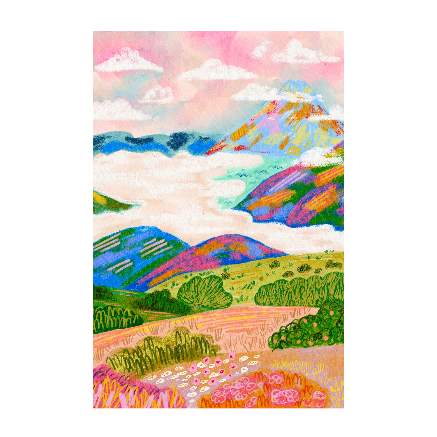 wall-art-print-canvas-poster-framed-Snow Mountain And Sunset , By Kartika Paramita-1
