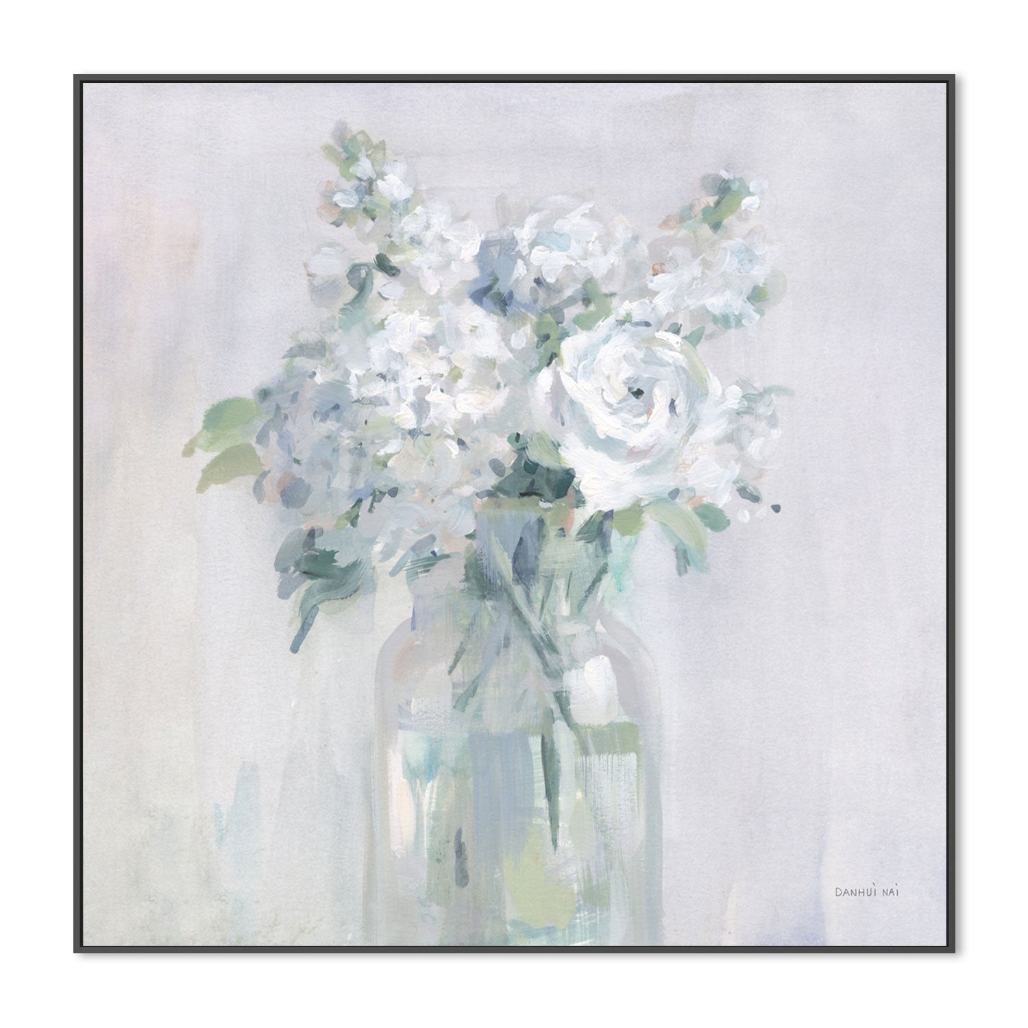 wall-art-print-canvas-poster-framed-Snow White Bouquet , By Danhui Nai-GIOIA-WALL-ART