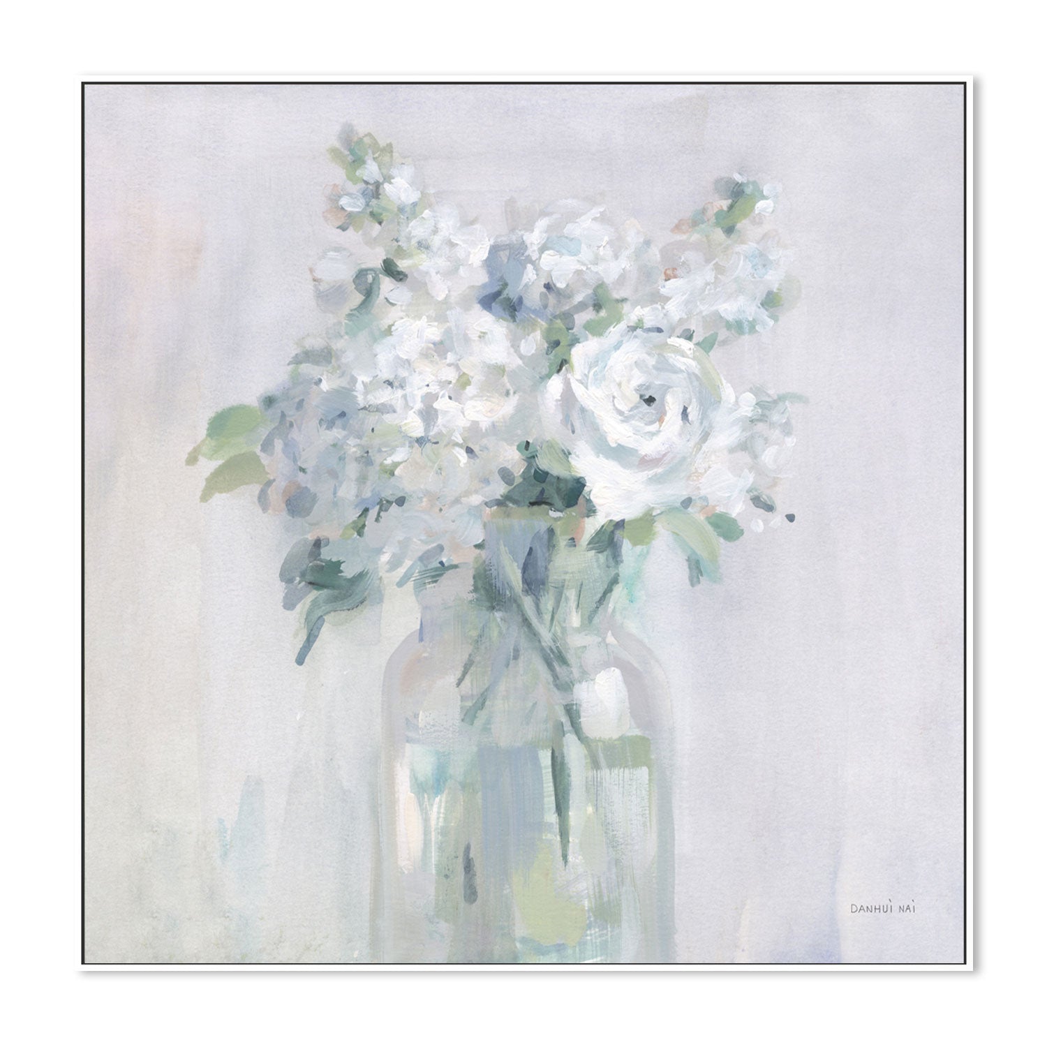 wall-art-print-canvas-poster-framed-Snow White Bouquet , By Danhui Nai-GIOIA-WALL-ART